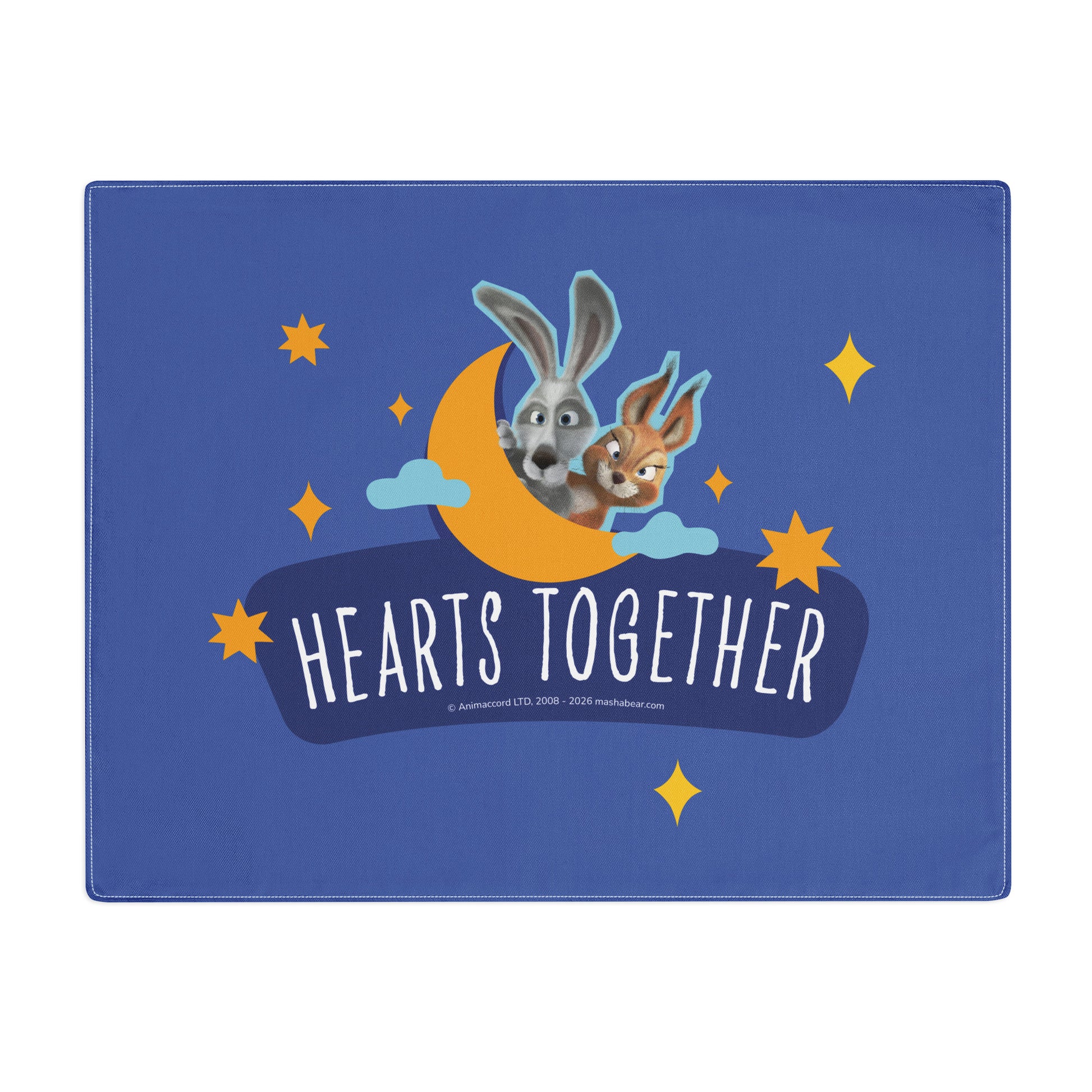 Masha and the Bear Friends Hearts Together Cotton placemat Default Title DIRECT-TO-FABRIC