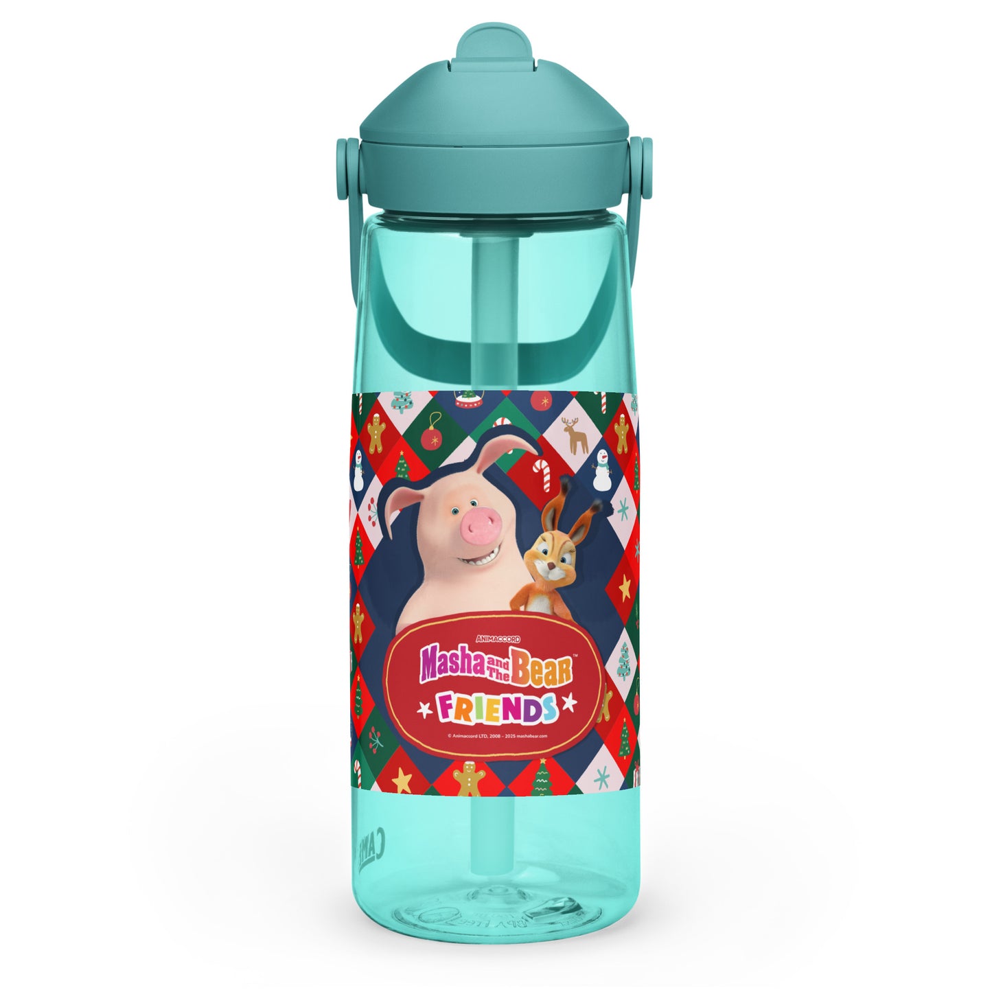 Masha and the Bear Friends Christmas Flip straw water bottle DRINKWARE