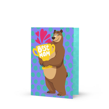 Masha and the Bear Friends Best Mom Greeting card 5″×7″ POSTCARD