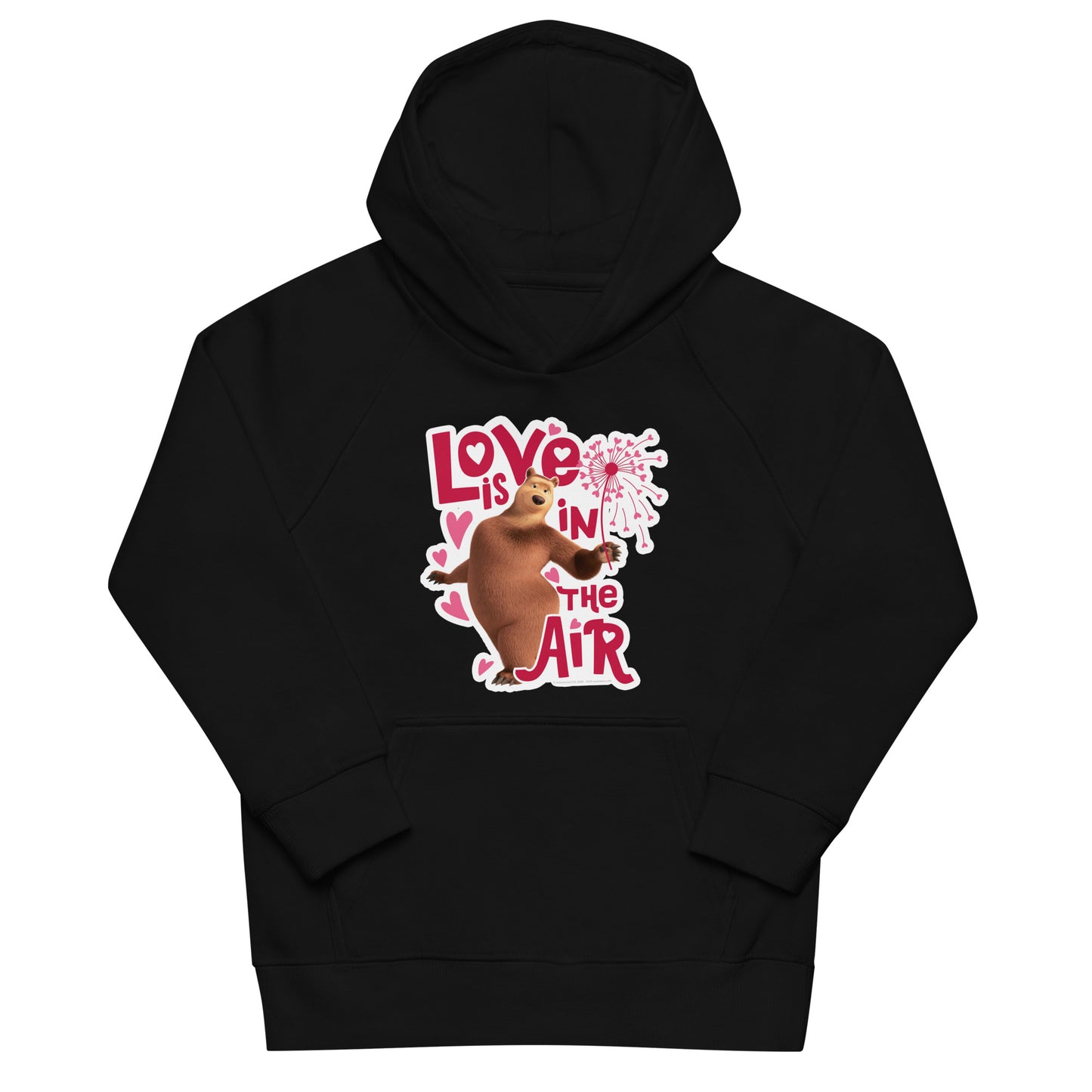 Masha and the Bear Friends Love Day Kids eco hoodie Black T-SHIRT