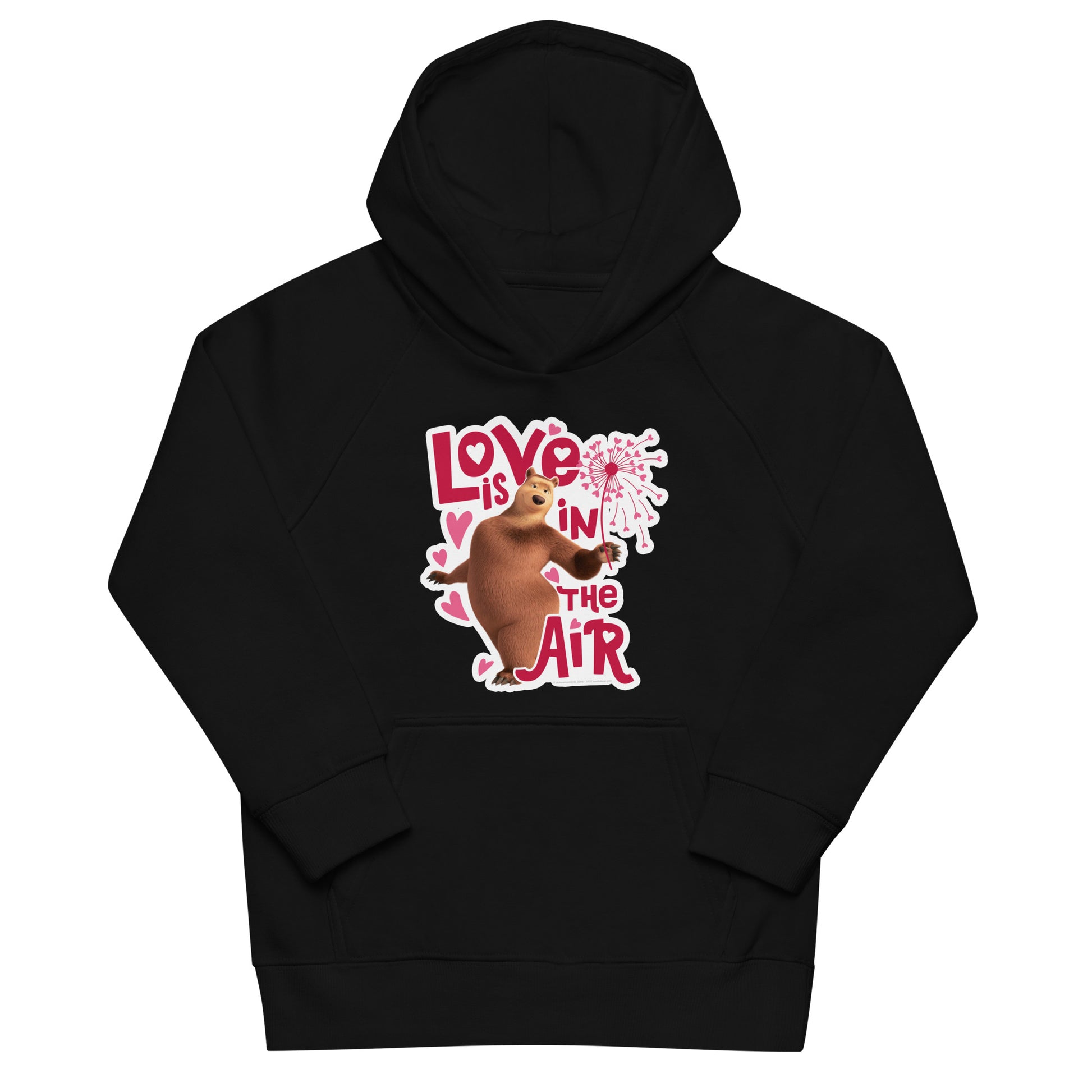 Masha and the Bear Friends Love Day Kids eco hoodie Black T-SHIRT