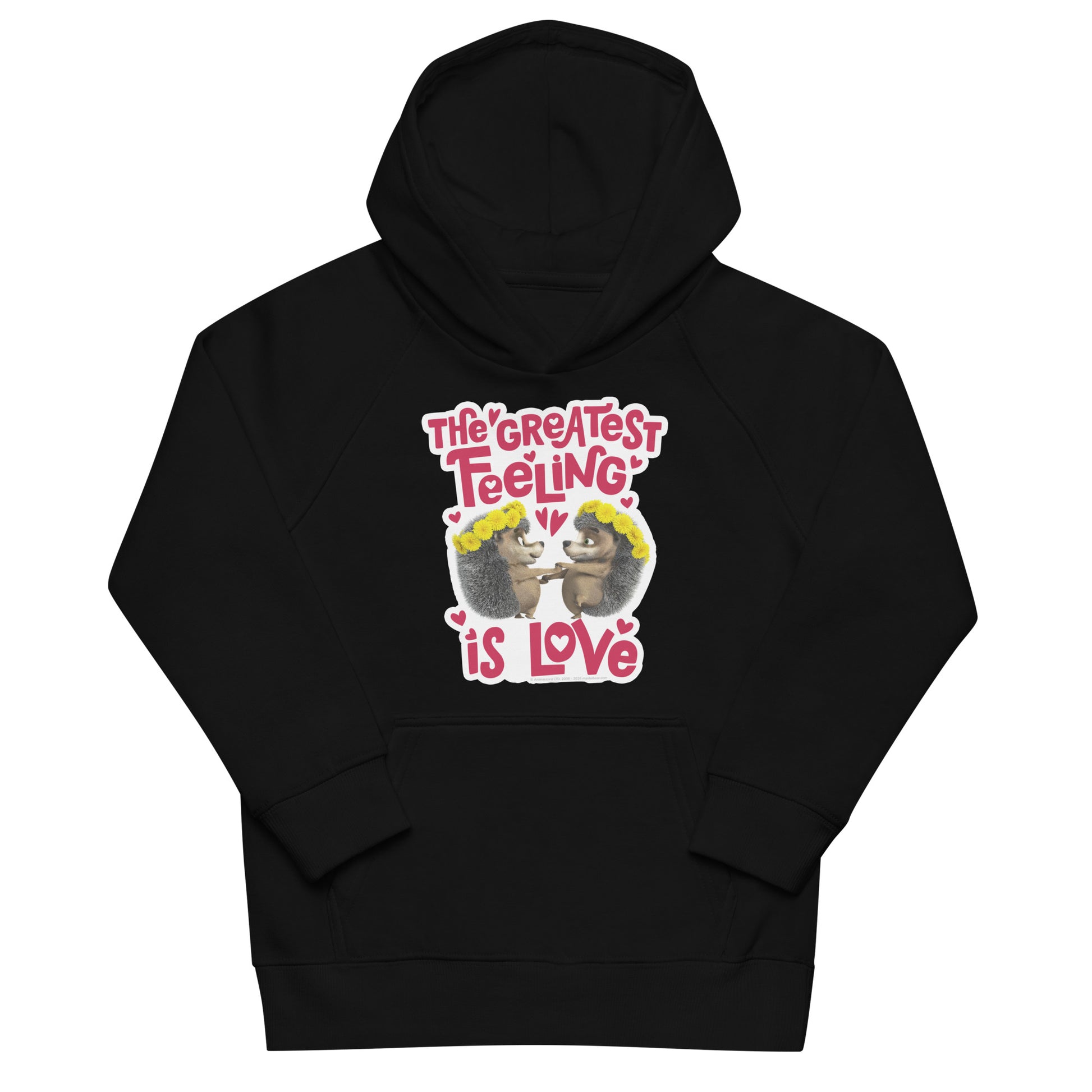 Masha and the Bear Friends Love Day Kids eco hoodie Black T-SHIRT