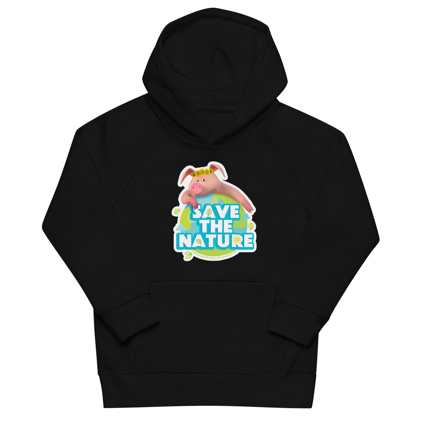 Masha and the Bear Friends Go Green! Kids eco hoodie Black T-SHIRT