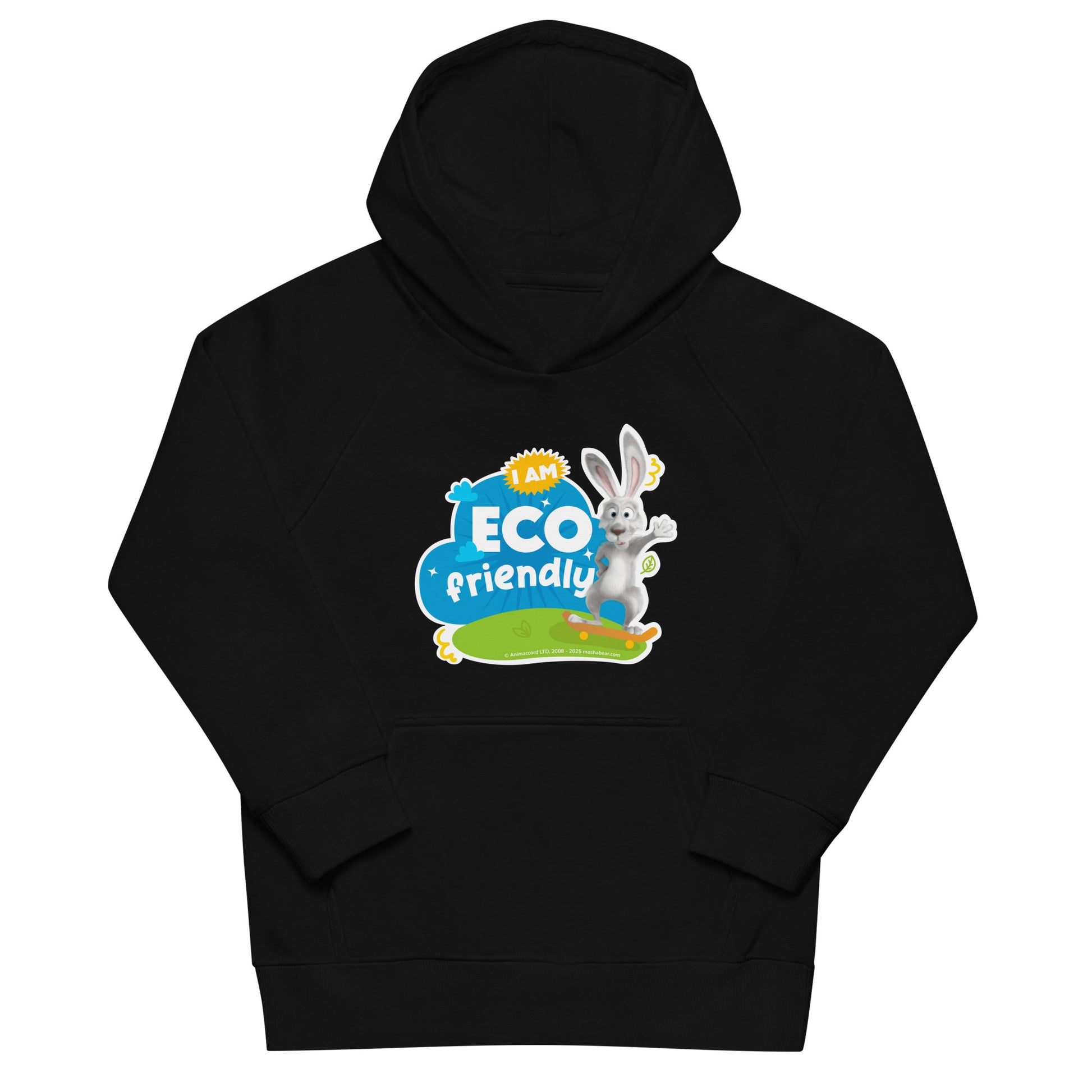 Masha and the Bear Friends Go Green! Kids eco hoodie Black T-SHIRT