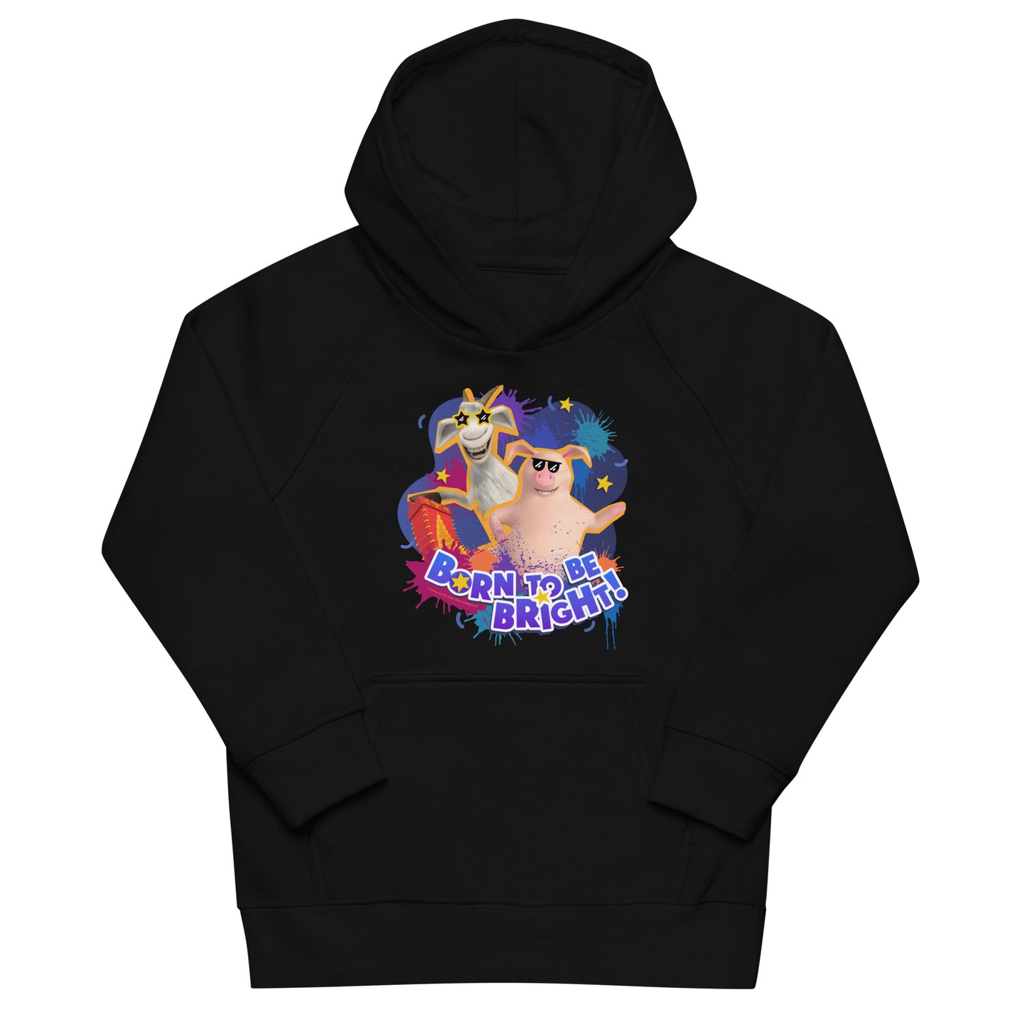 Masha and the Bear Friends Color Splash Kids eco hoodie Black T-SHIRT