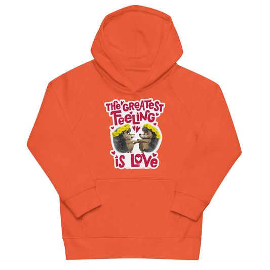 Masha and the Bear Friends Love Day Kids eco hoodie Burnt Orange T-SHIRT