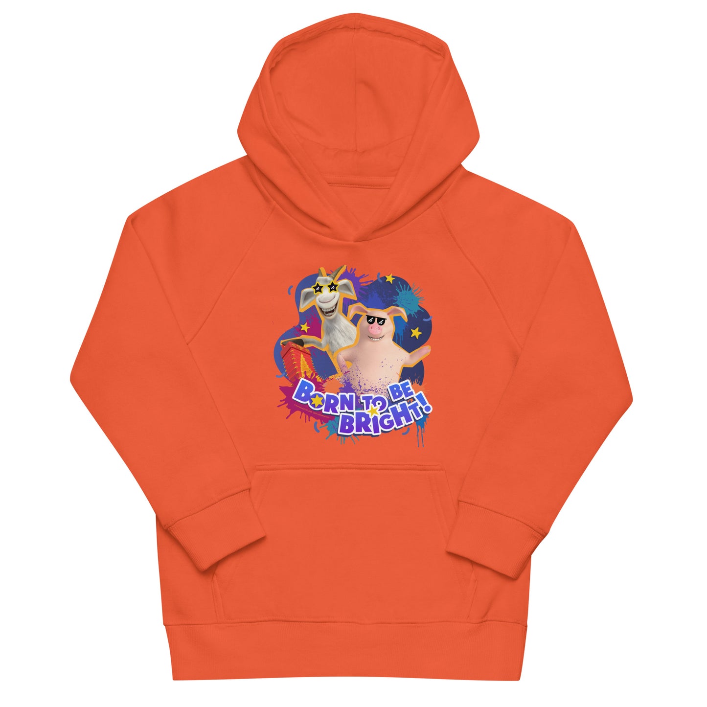 Masha and the Bear Friends Color Splash Kids eco hoodie Burnt Orange T-SHIRT