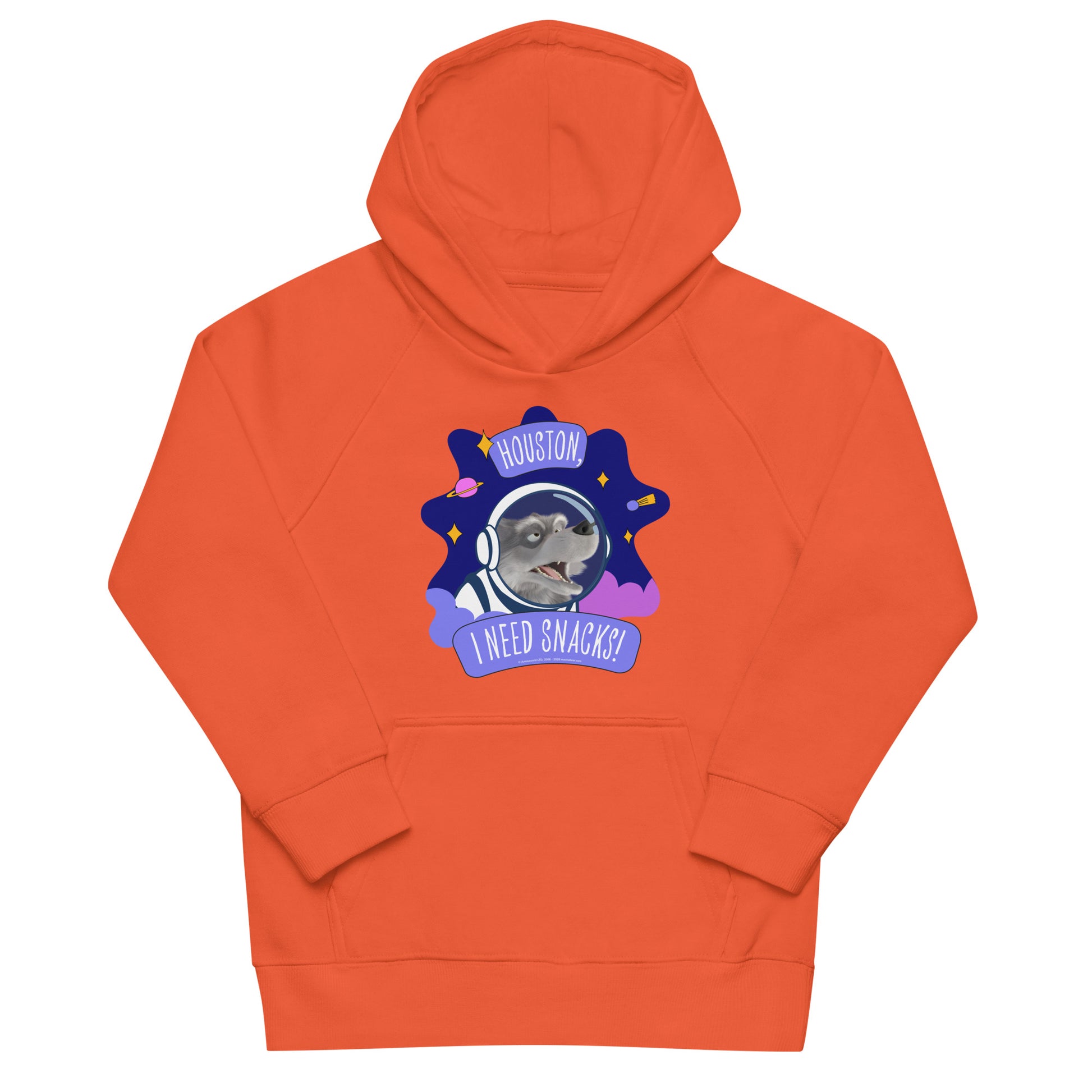 Masha and the Bear Friends I Need Snacks! Kids eco hoodie Burnt Orange T-SHIRT