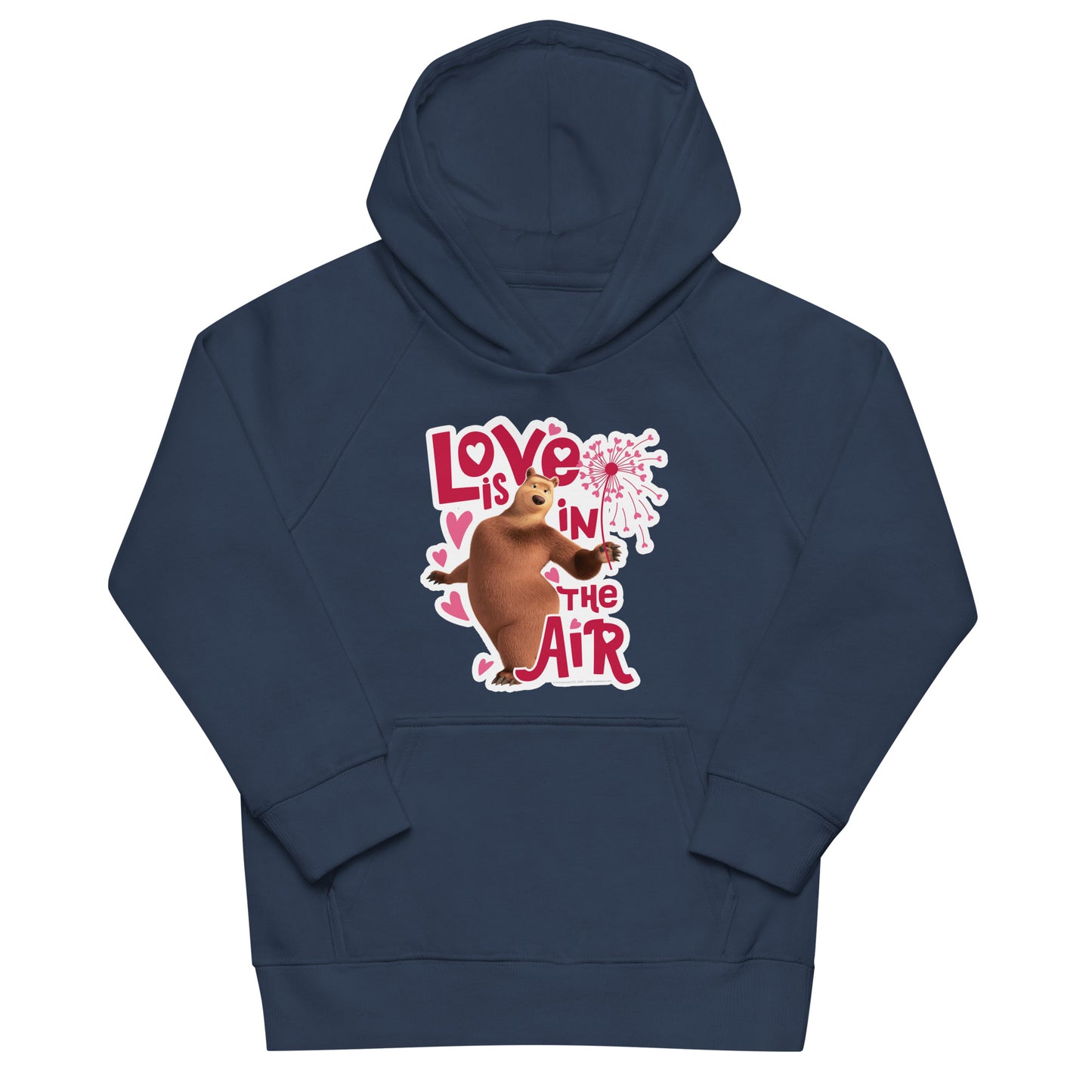 Masha and the Bear Friends Love Day Kids eco hoodie French Navy T-SHIRT