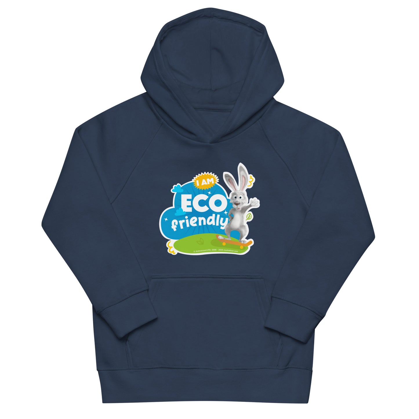 Masha and the Bear Friends Go Green! Kids eco hoodie French Navy T-SHIRT