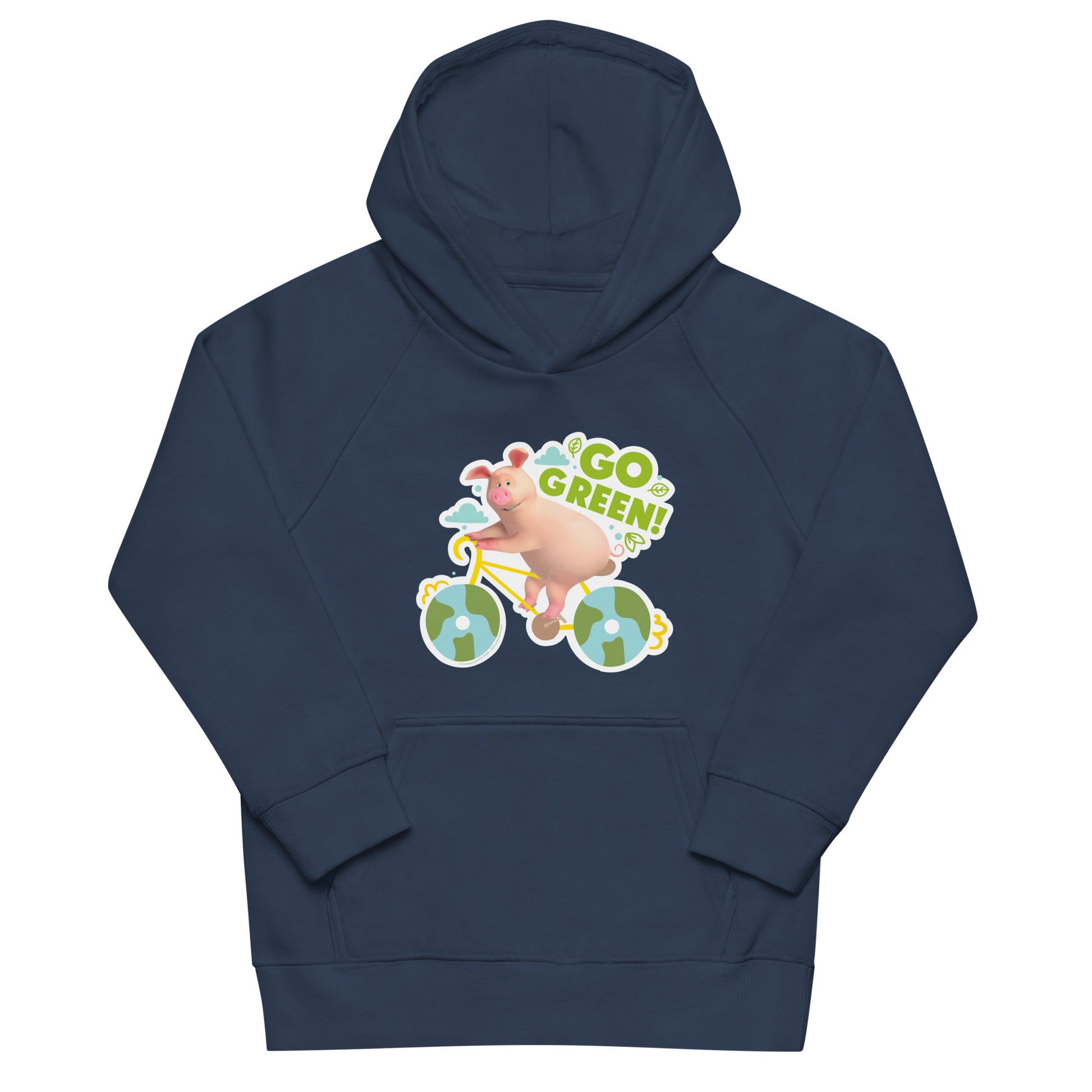 Masha and the Bear Friends Go Green! Kids eco hoodie French Navy T-SHIRT