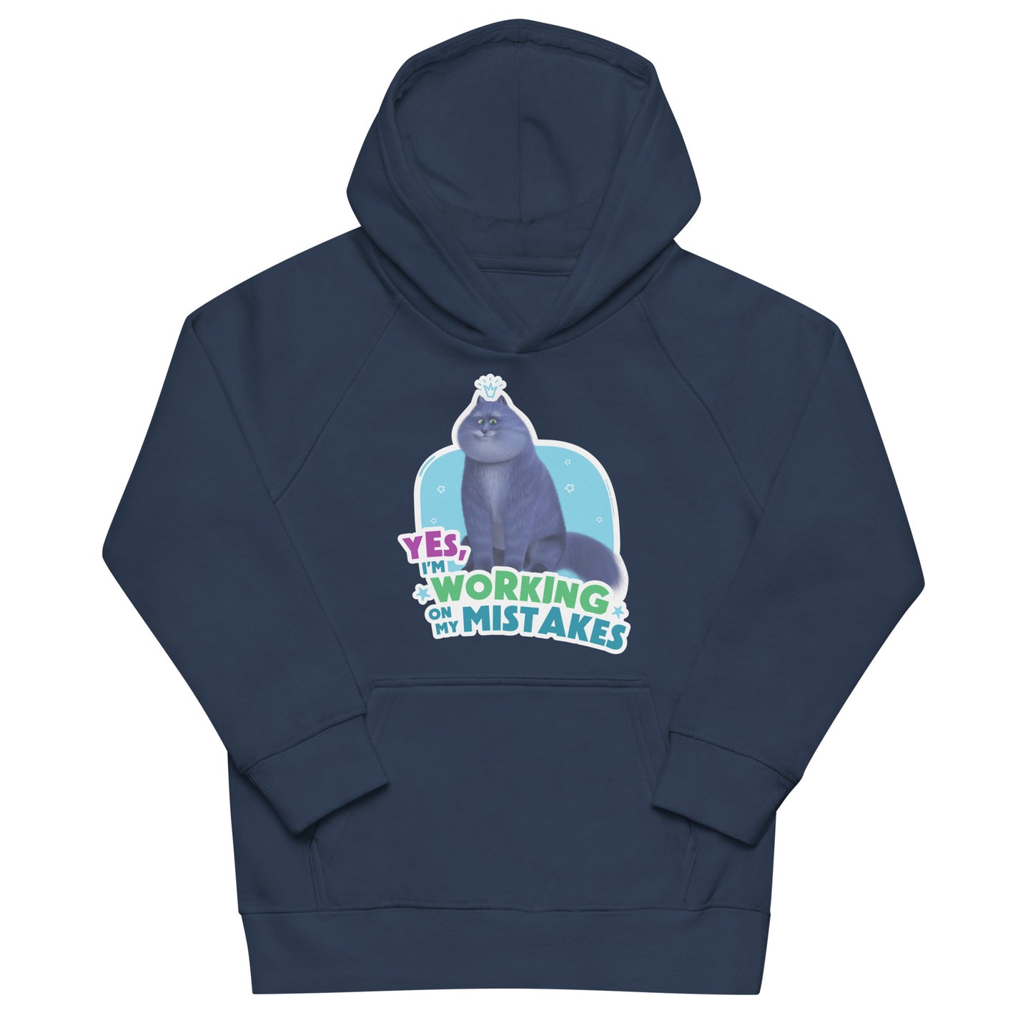Masha and the Bear Friends: Cat Kids eco hoodie French Navy T-SHIRT