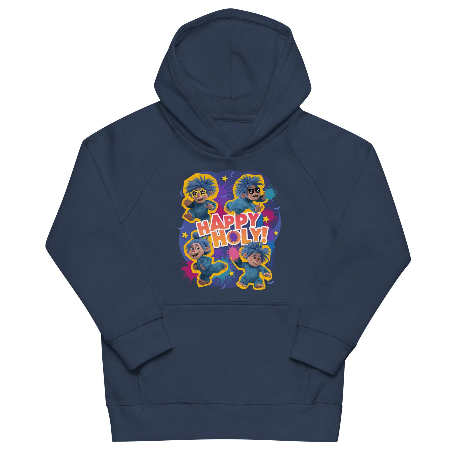 Masha and the Bear Friends Color Splash Kids eco hoodie French Navy T-SHIRT