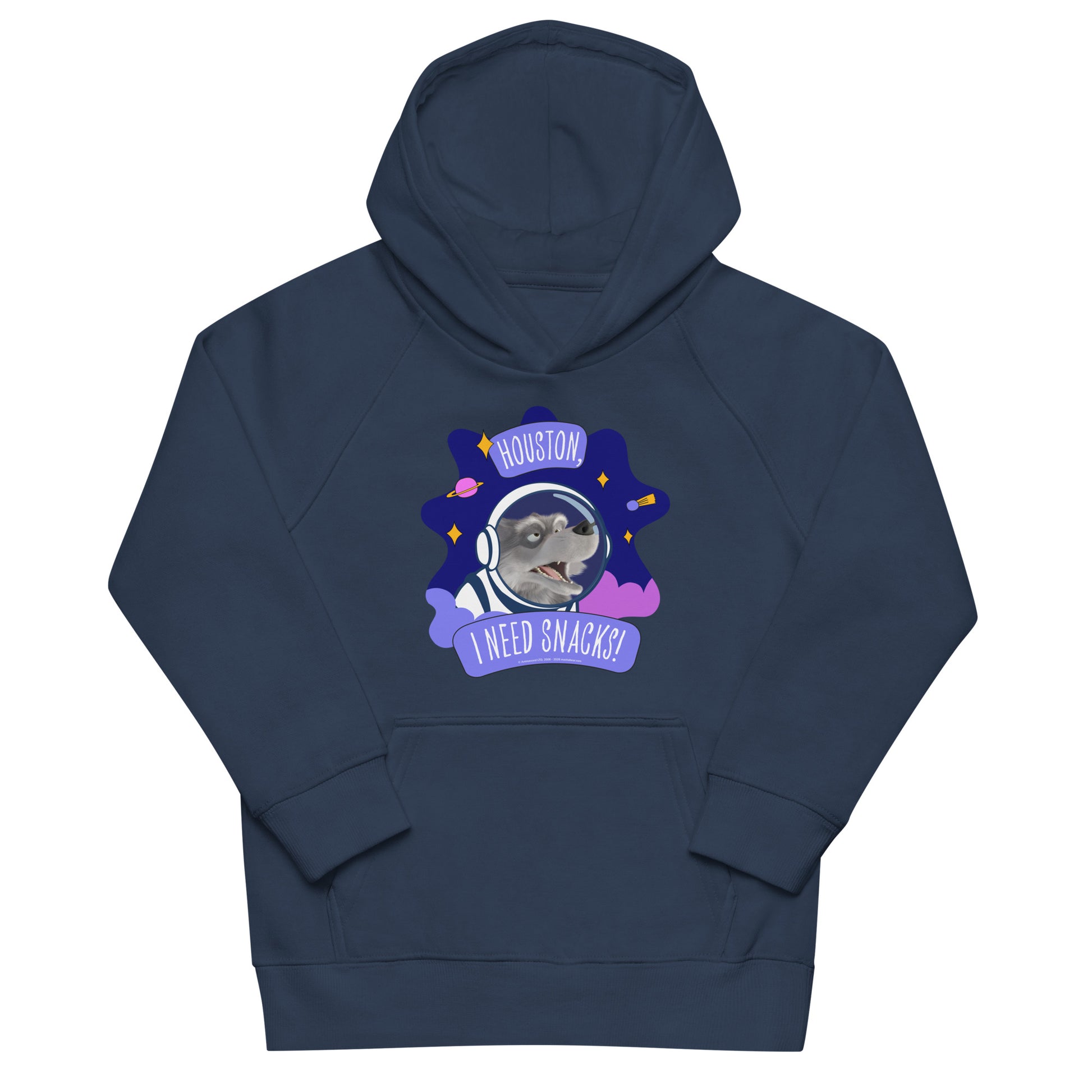 Masha and the Bear Friends I Need Snacks! Kids eco hoodie French Navy T-SHIRT