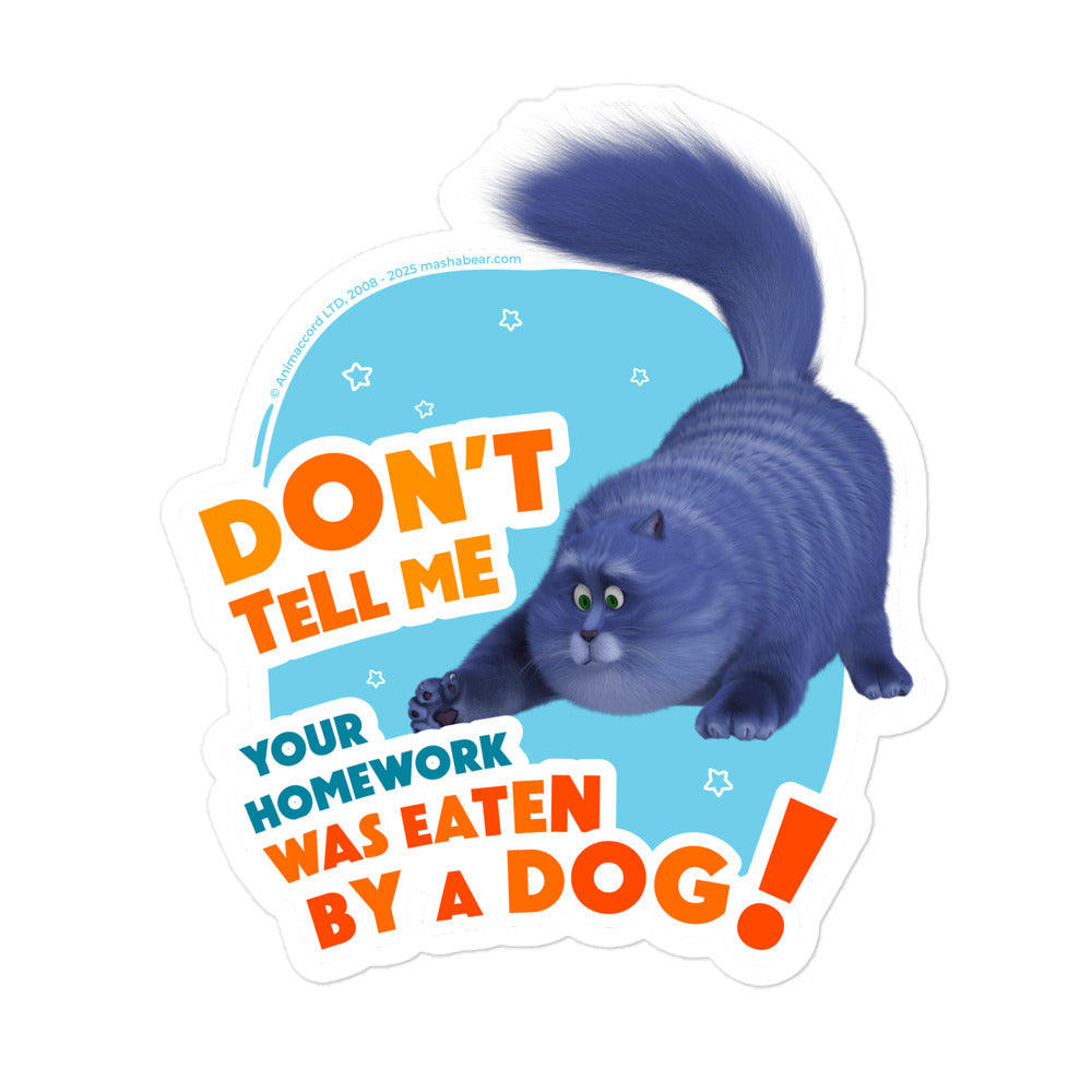 Masha and the Bear Friends: Cat Bubble-free stickers 5.5″×5.5″ STICKER