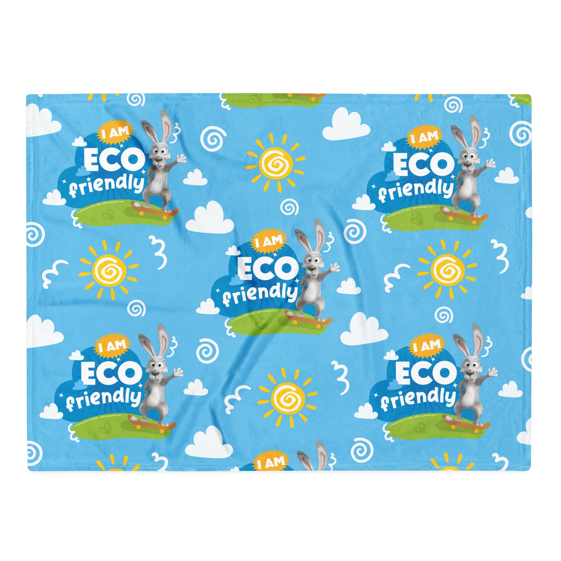 Masha and the Bear Friends Go Green! Throw Blanket 30″×40″ SUBLIMATION