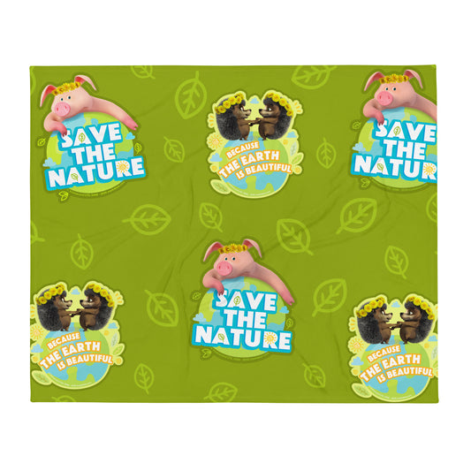 Masha and the Bear Friends Go Green! Throw Blanket 50″×60″ SUBLIMATION