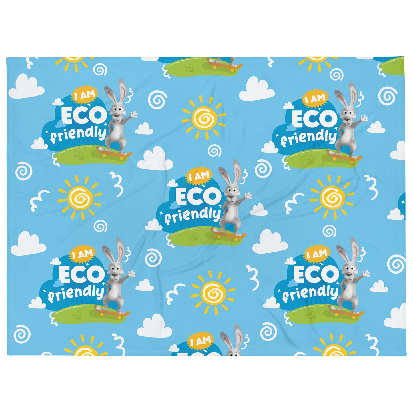 Masha and the Bear Friends Go Green! Throw Blanket 60″×80″ SUBLIMATION