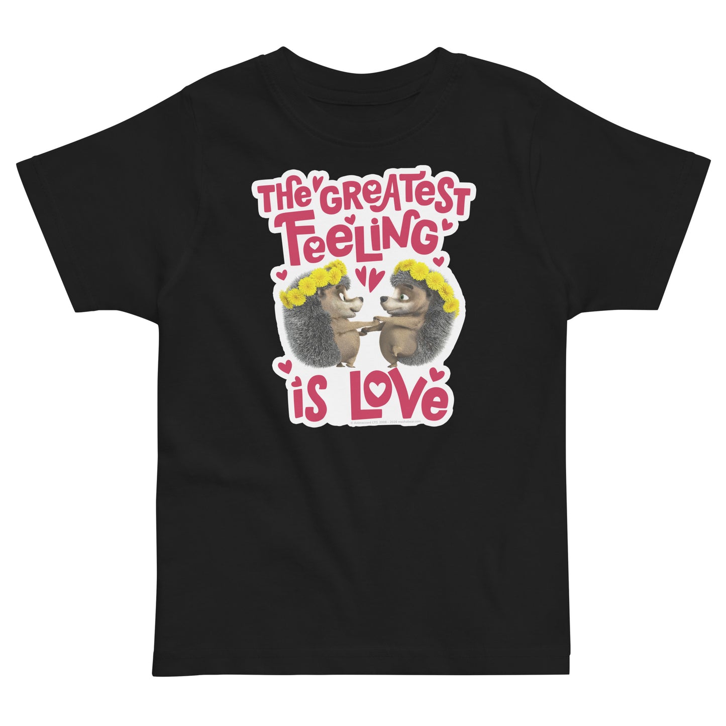 Masha and the Bear Friends Love Day Toddler jersey t-shirt Black T-SHIRT