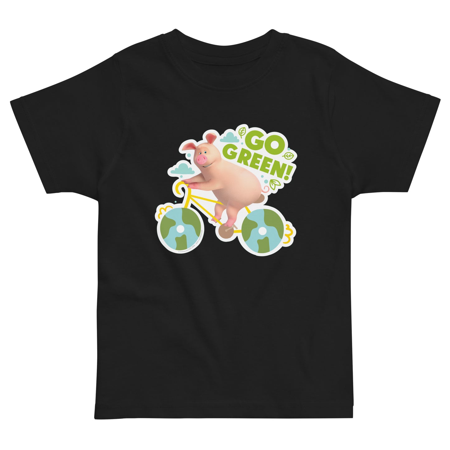 Masha and the Bear Friends Go Green! Toddler jersey t-shirt Black T-SHIRT
