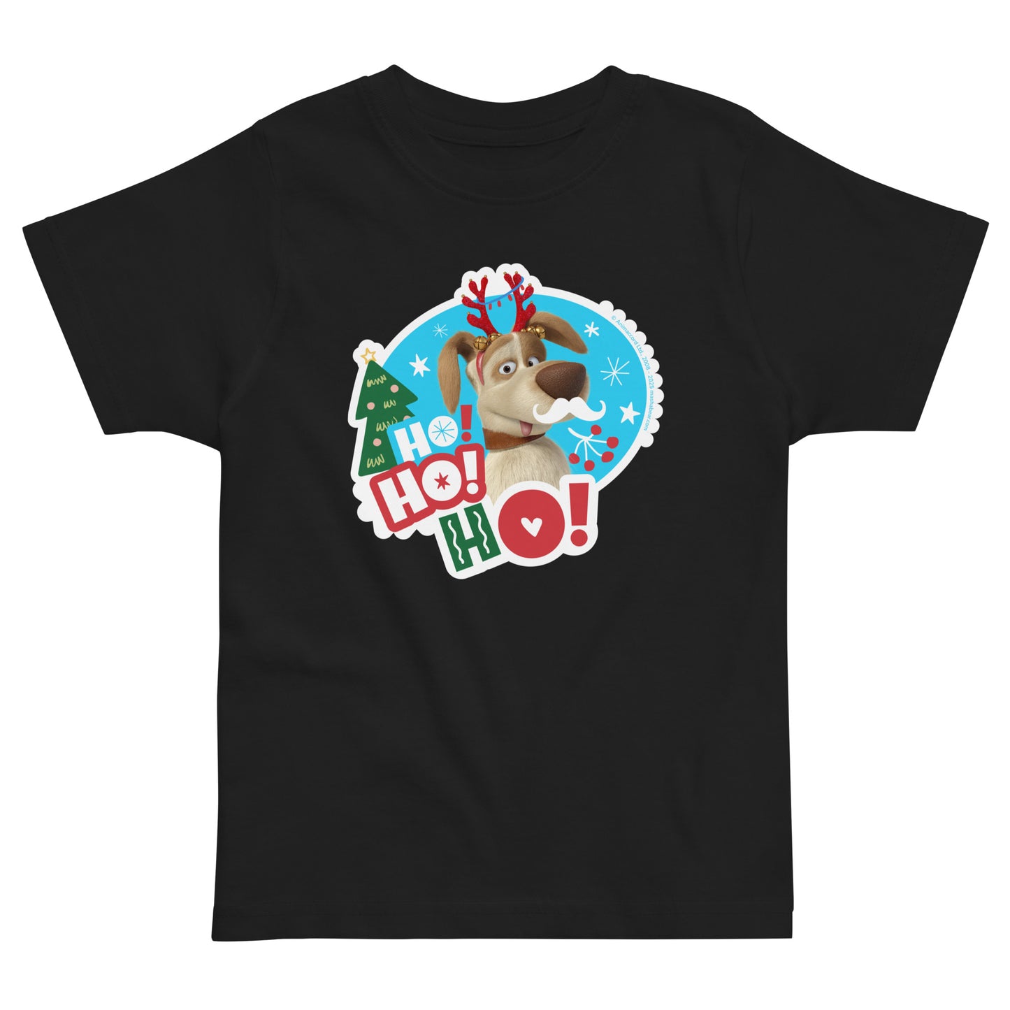 Masha and the Bear Friends Christmas Toddler jersey t-shirt Black T-SHIRT