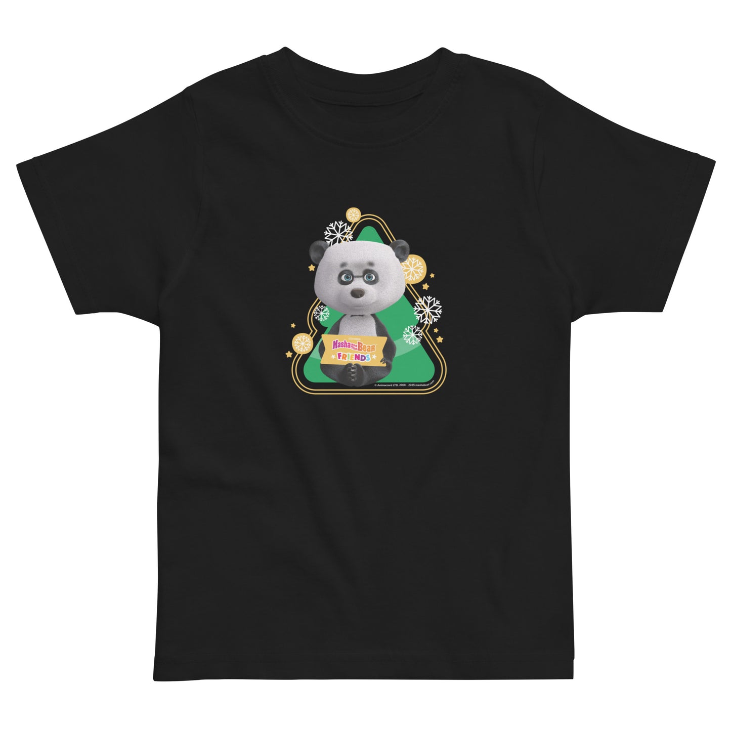 Masha and the Bear Friends Christmas Toddler Jersey T-shirt Black T-SHIRT