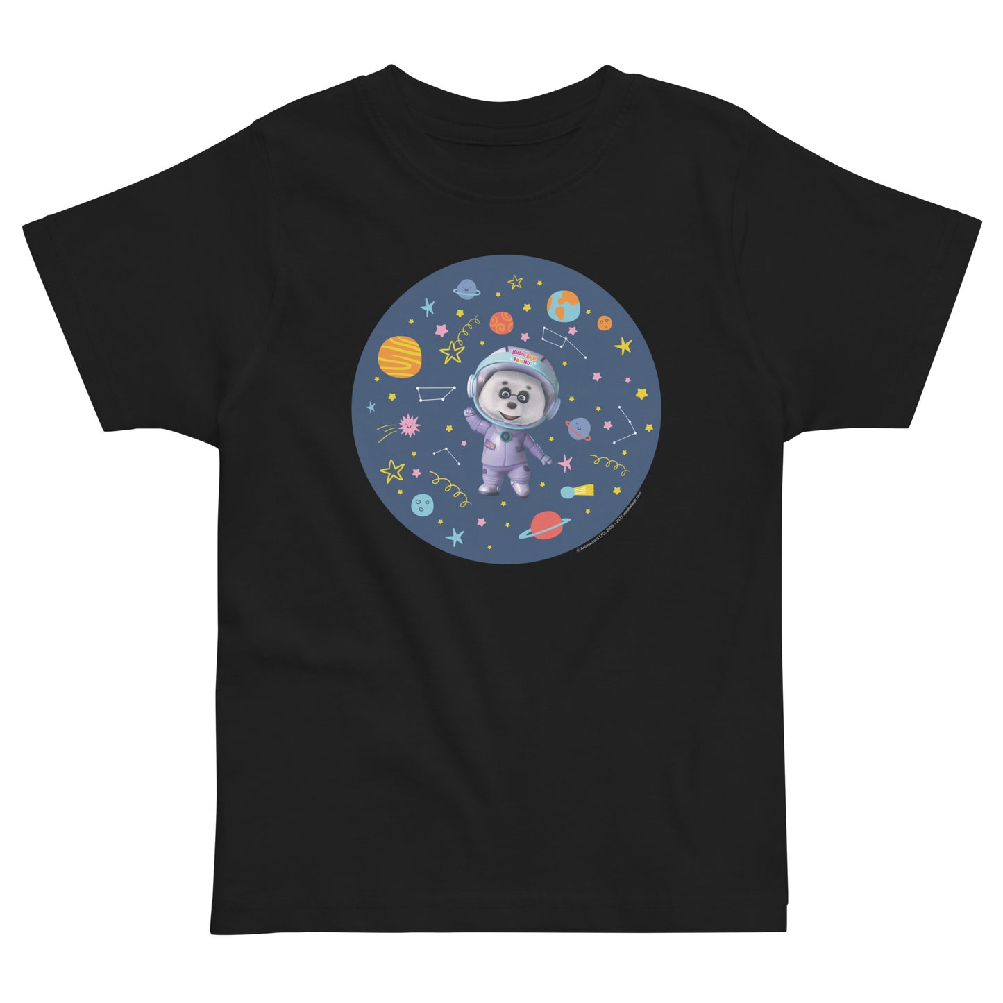 Masha and The Bear Friends Cosmic Toddler Jersey T-shirt Black T-SHIRT