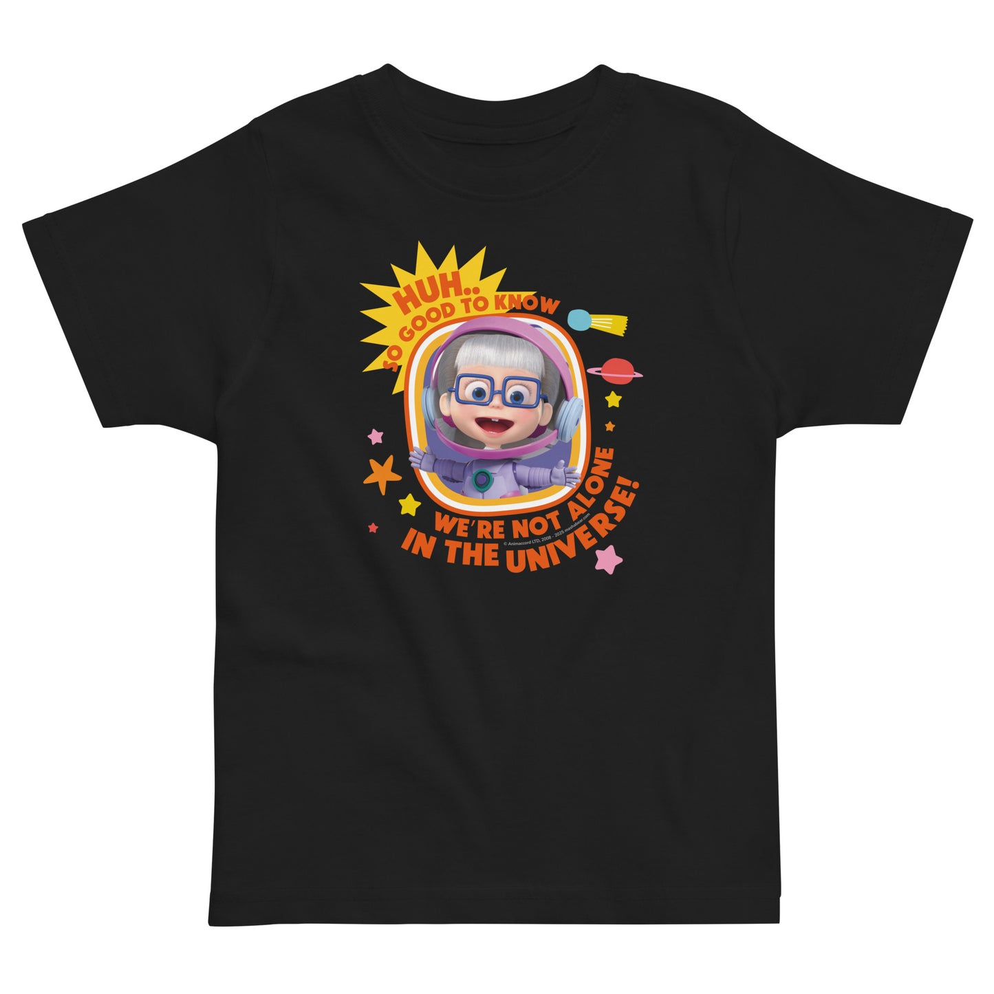 Masha and The Bear Friends Yes, Not Alone #2 Toddler Jersey T-shirt Black