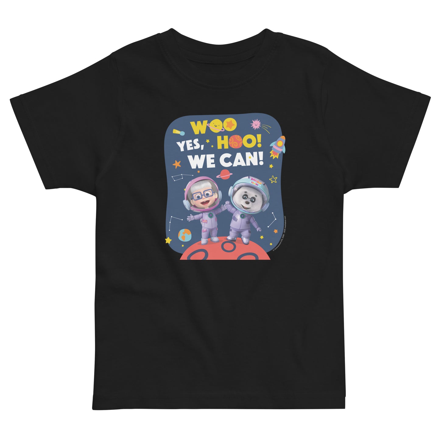 Masha and The Bear Friends Yes, We Can! #3 Toddler Jersey T-shirt Black