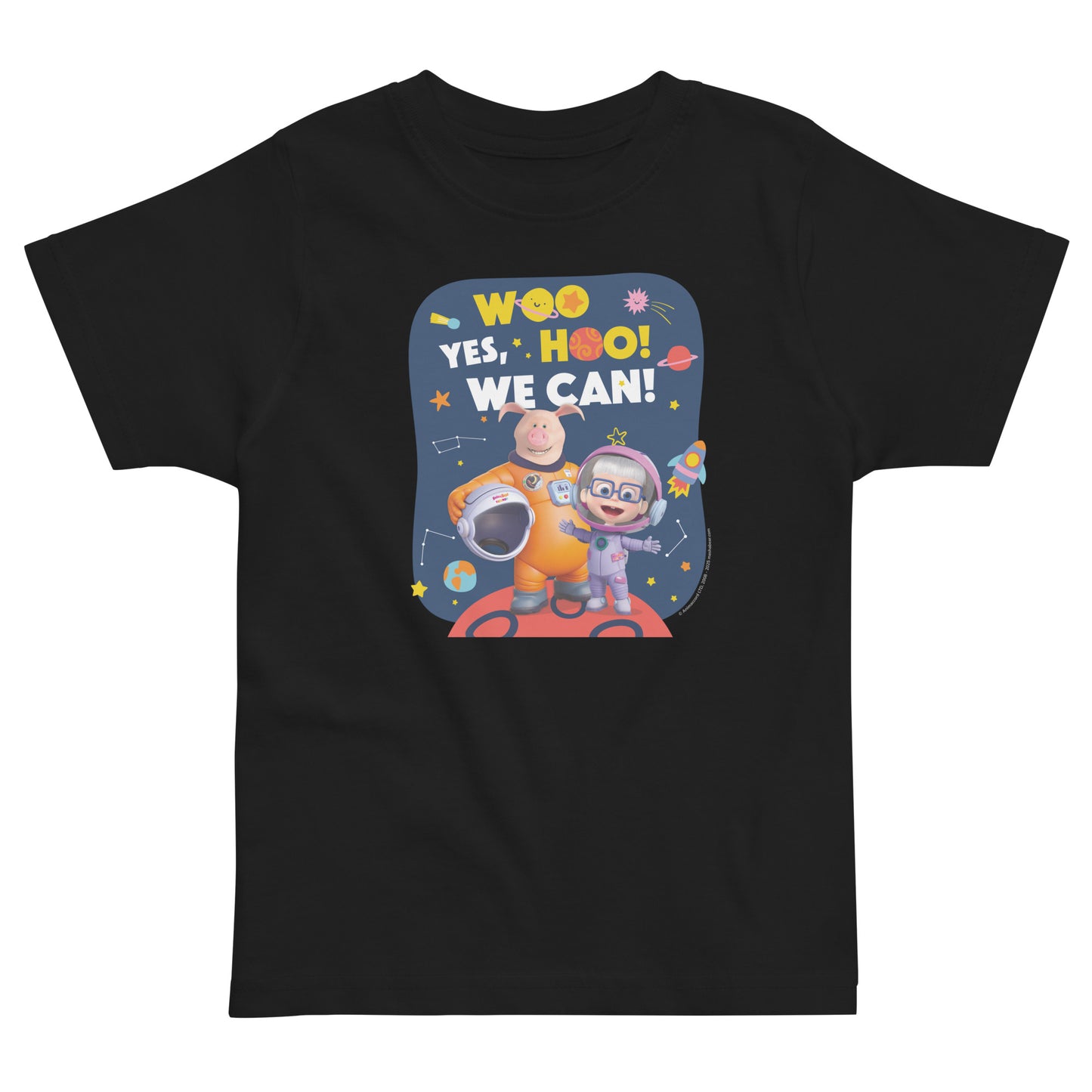 Masha and The Bear Friends Yes, We Can! #2 Toddler Jersey T-shirt Black