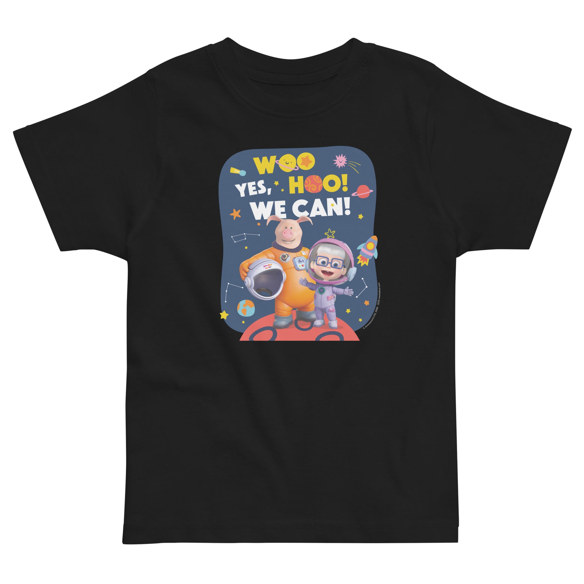 Masha and The Bear Friends Yes, We Can! #2 Toddler Jersey T-shirt Black