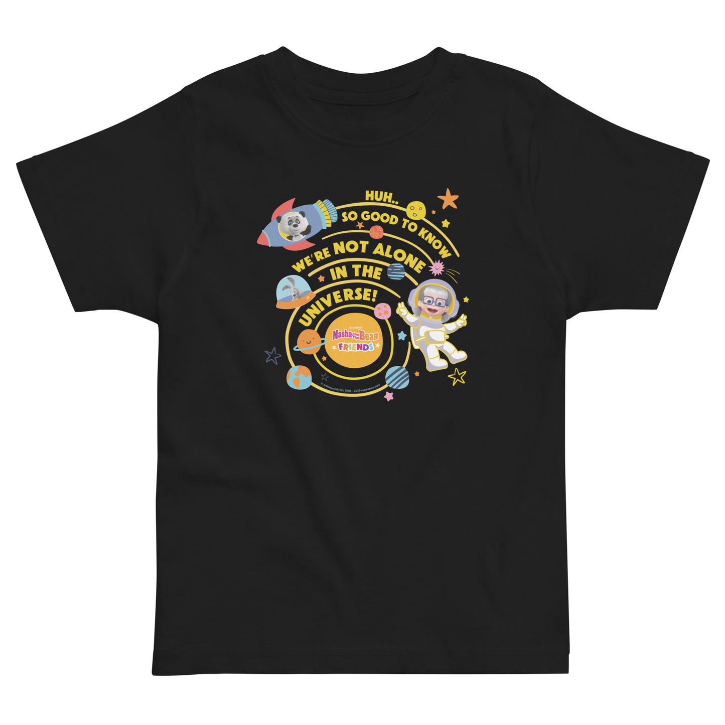 Masha and The Bear Friends Not Alone Toddler Jersey T-shirt Black T-SHIRT