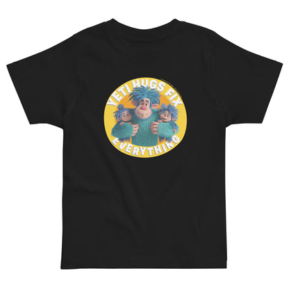 Masha and the Bear Friends Yeti HugsToddler Jersey T-shirt Black T-SHIRT