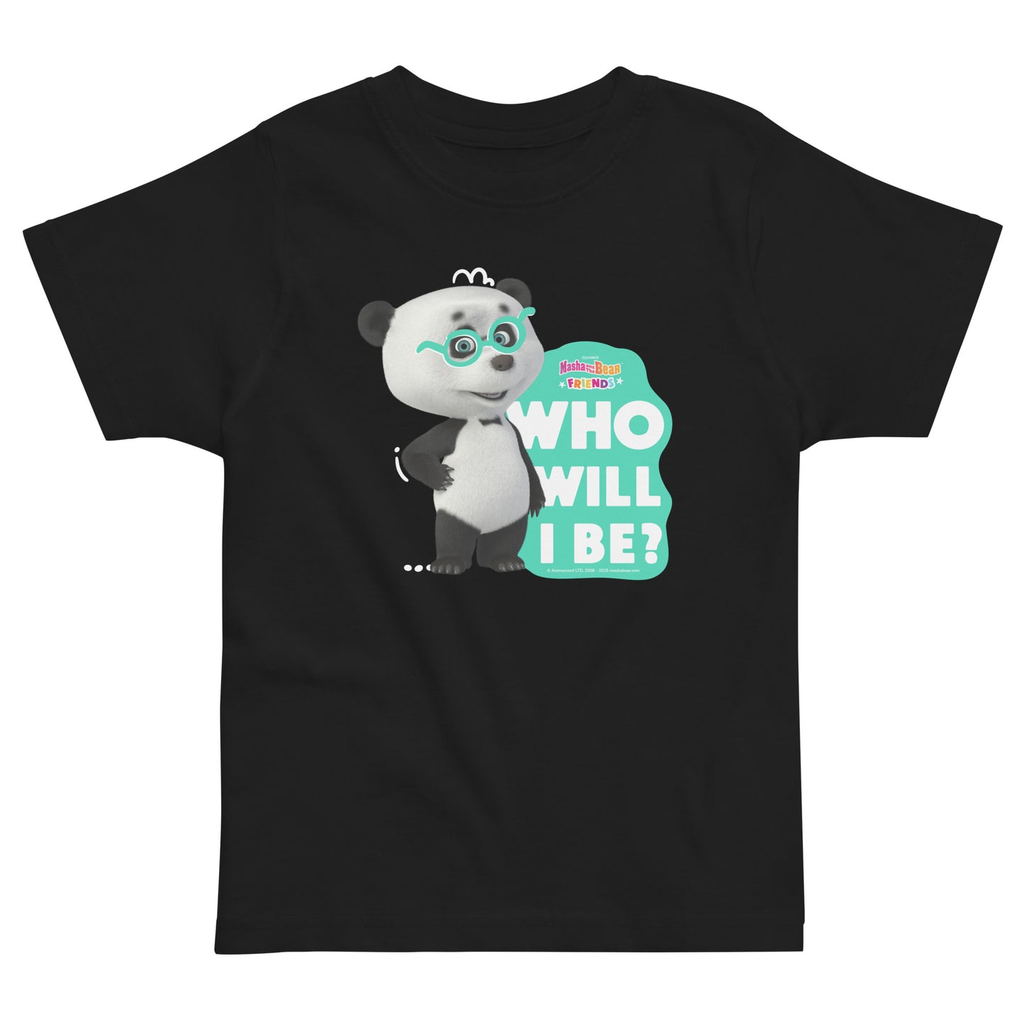 Masha and the Bear Friends Toddler Jersey Who Will I be T-shirt Black