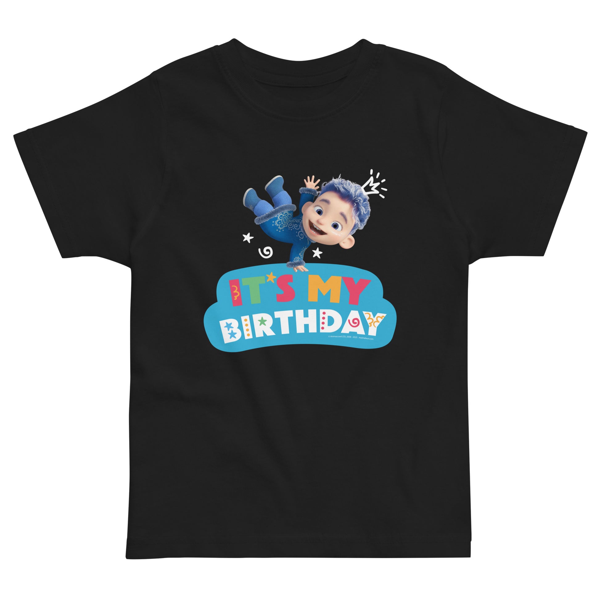 Masha and the Bear Friends Toddler Jersey Birthday #3 T-shirt Black