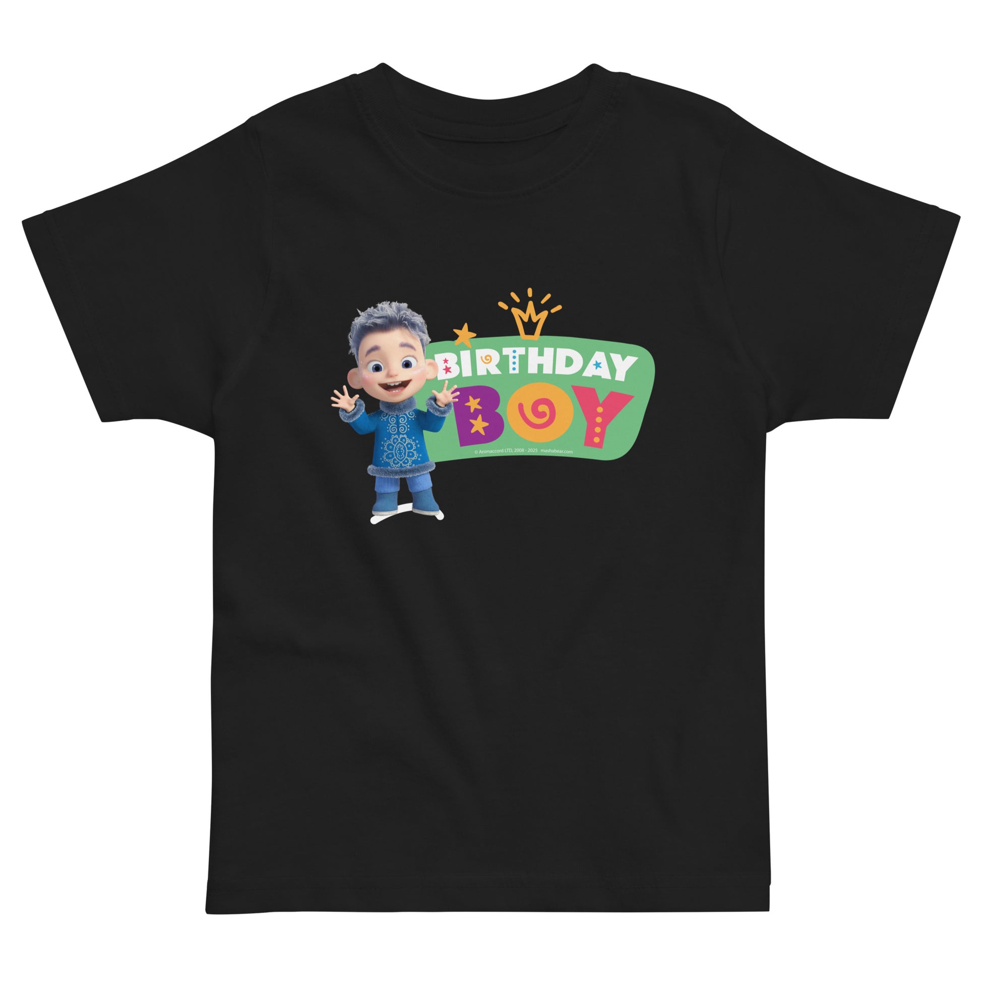 Masha and the Bear Friends Toddler Jersey Birthday #5 T-shirt Black