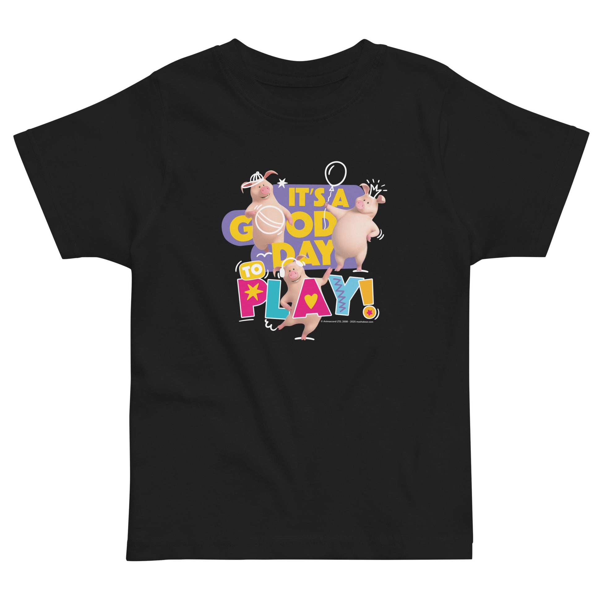 Masha and the Bear Friends Toddler Jersey Good Day To Play T-shirt Black
