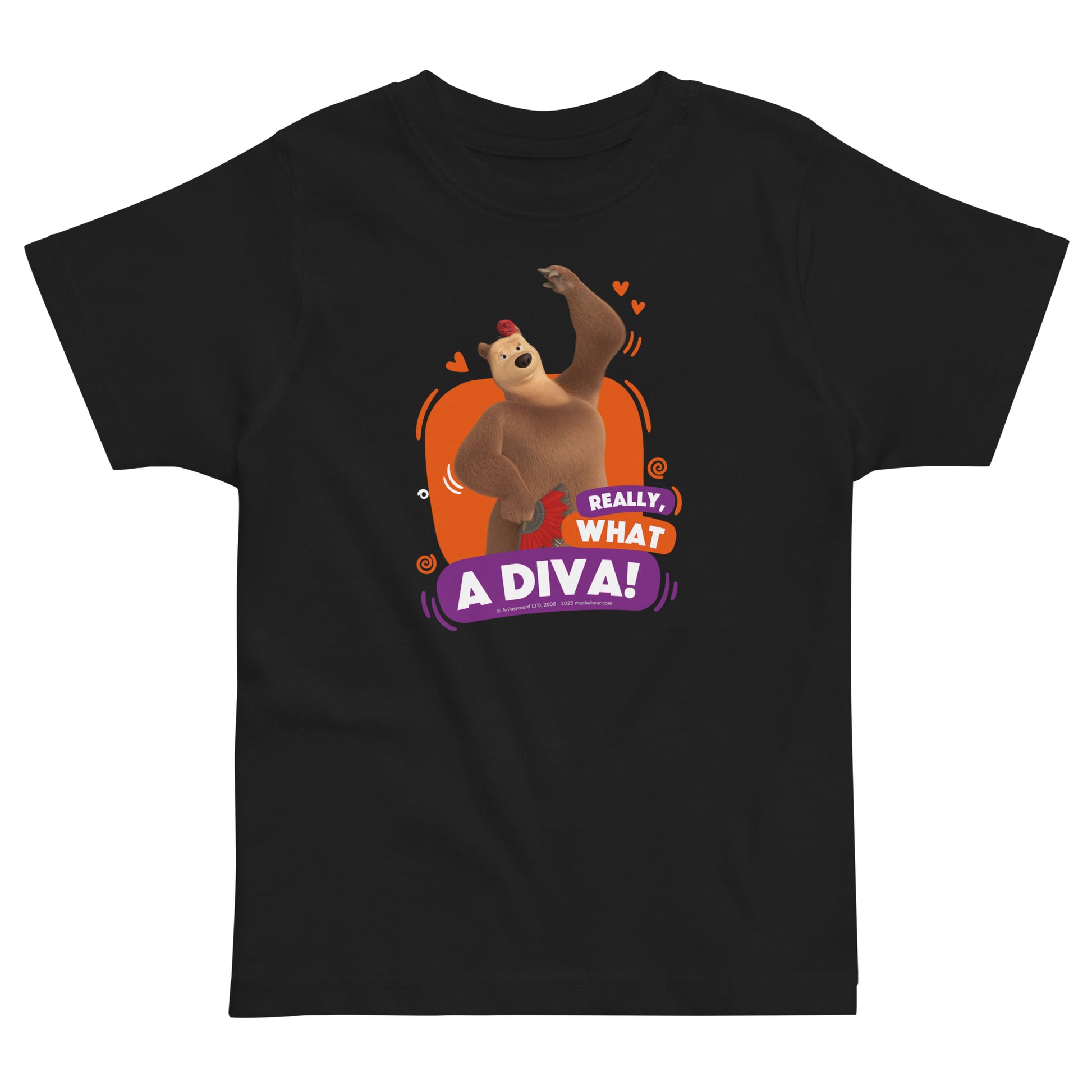 Masha and the Bear Friends Toddler Jersey What a Diva T-shirt Black