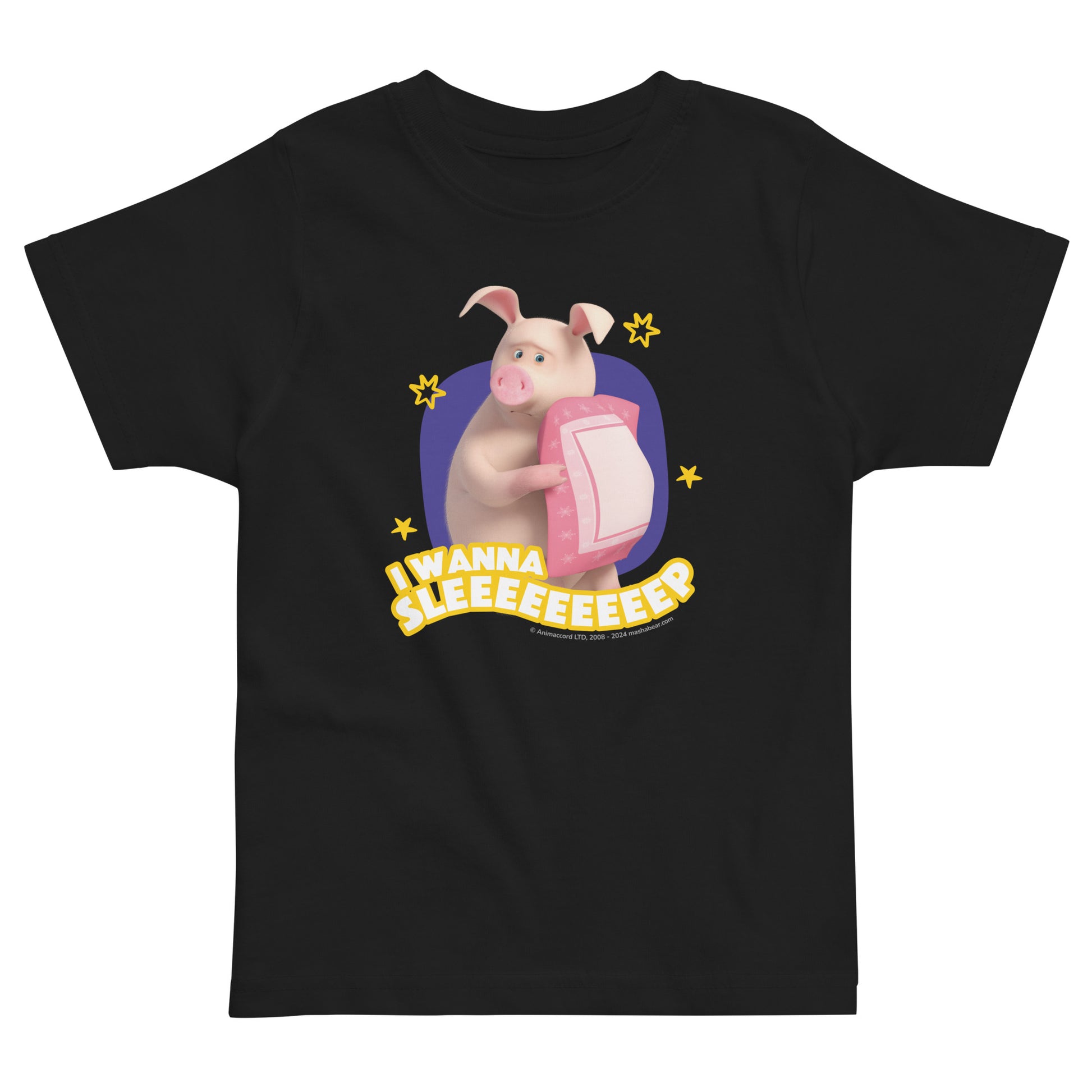 Masha and the Bear Friends Toddler Jersey Wanna Sleep T-shirt Black