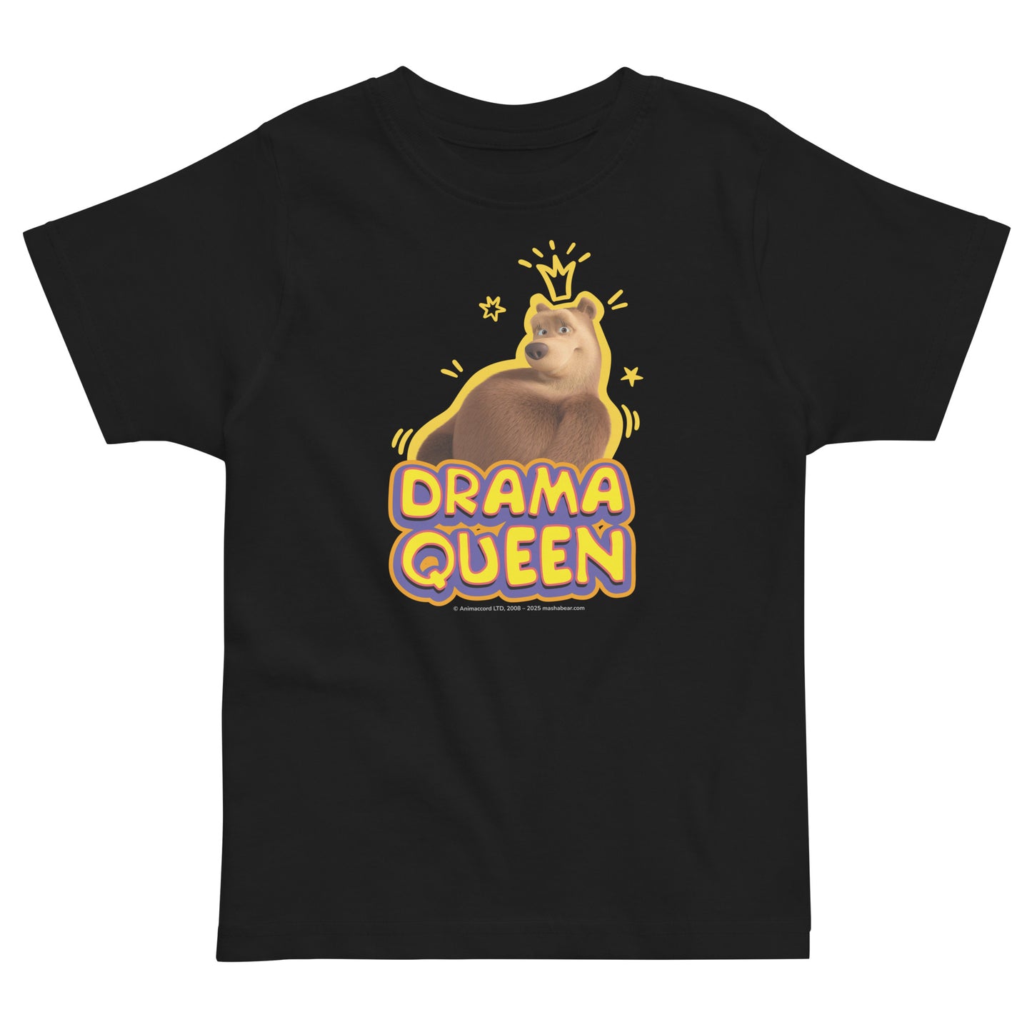 Masha and the Bear Friends Toddler Jersey Drama Queen T-shirt Black