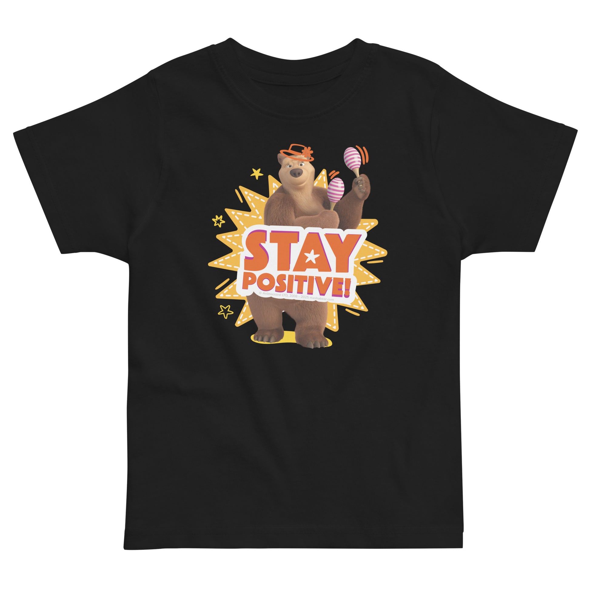 Masha and the Bear Friends Toddler Jersey Stay Positive T-shirt Black