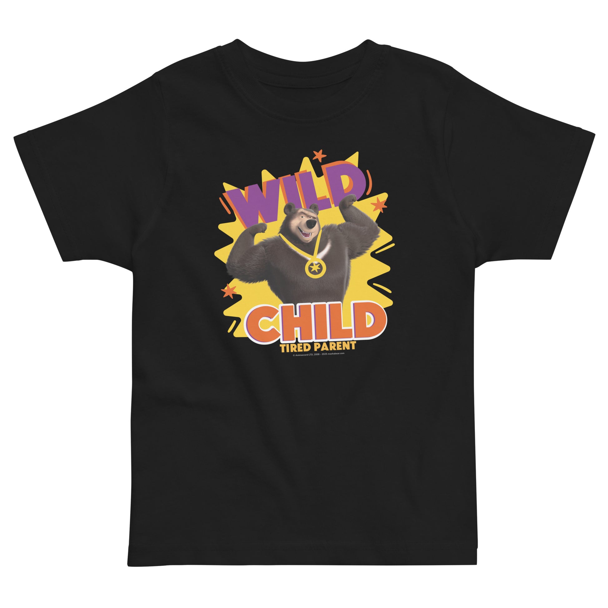 Masha and the Bear Friends Toddler Jersey Wild Child T-shirt Black