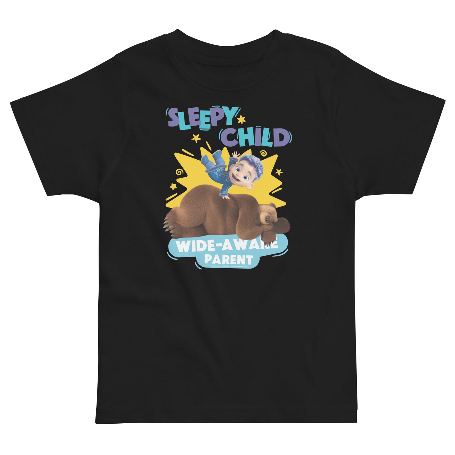 Masha and the Bear Friends Toddler Jersey Sleepy Child T-shirt Black