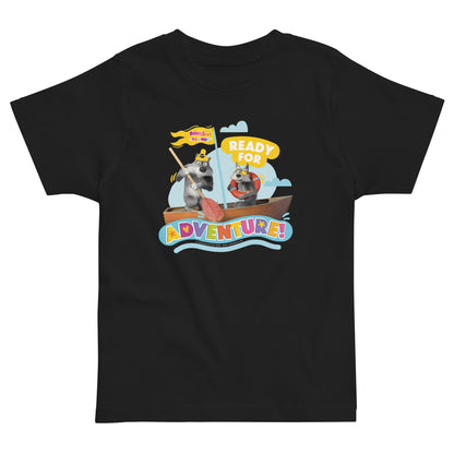 Masha and the Bear Friends Toddler Jersey Ready For Adventure #2 T-shirt Black