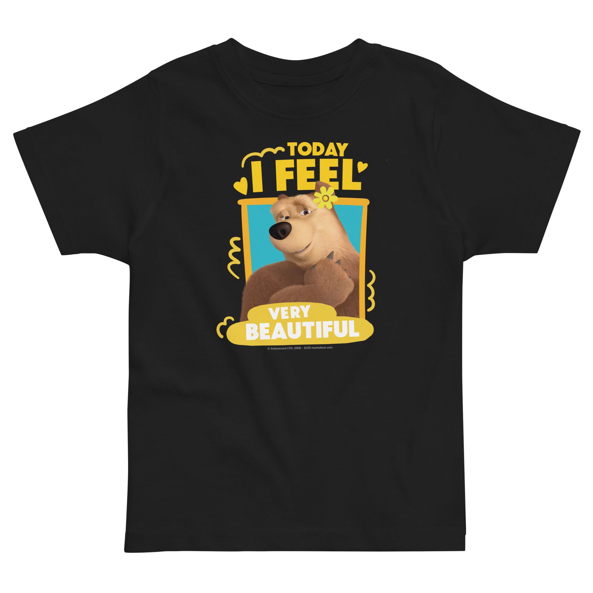 Masha and the Bear Friends Toddler Jersey Beautiful T-shirt Black