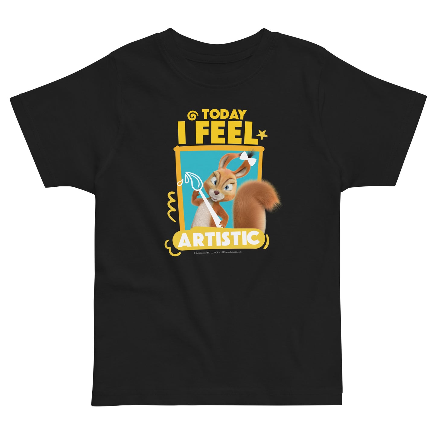 Masha and the Bear Friends Toddler Jersey Artistic T-shirt Black