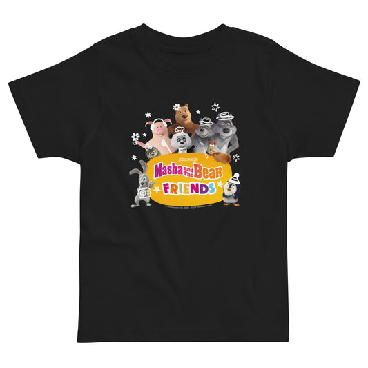 Masha and The Bear Friends Toddler Jersey T-shirt Black