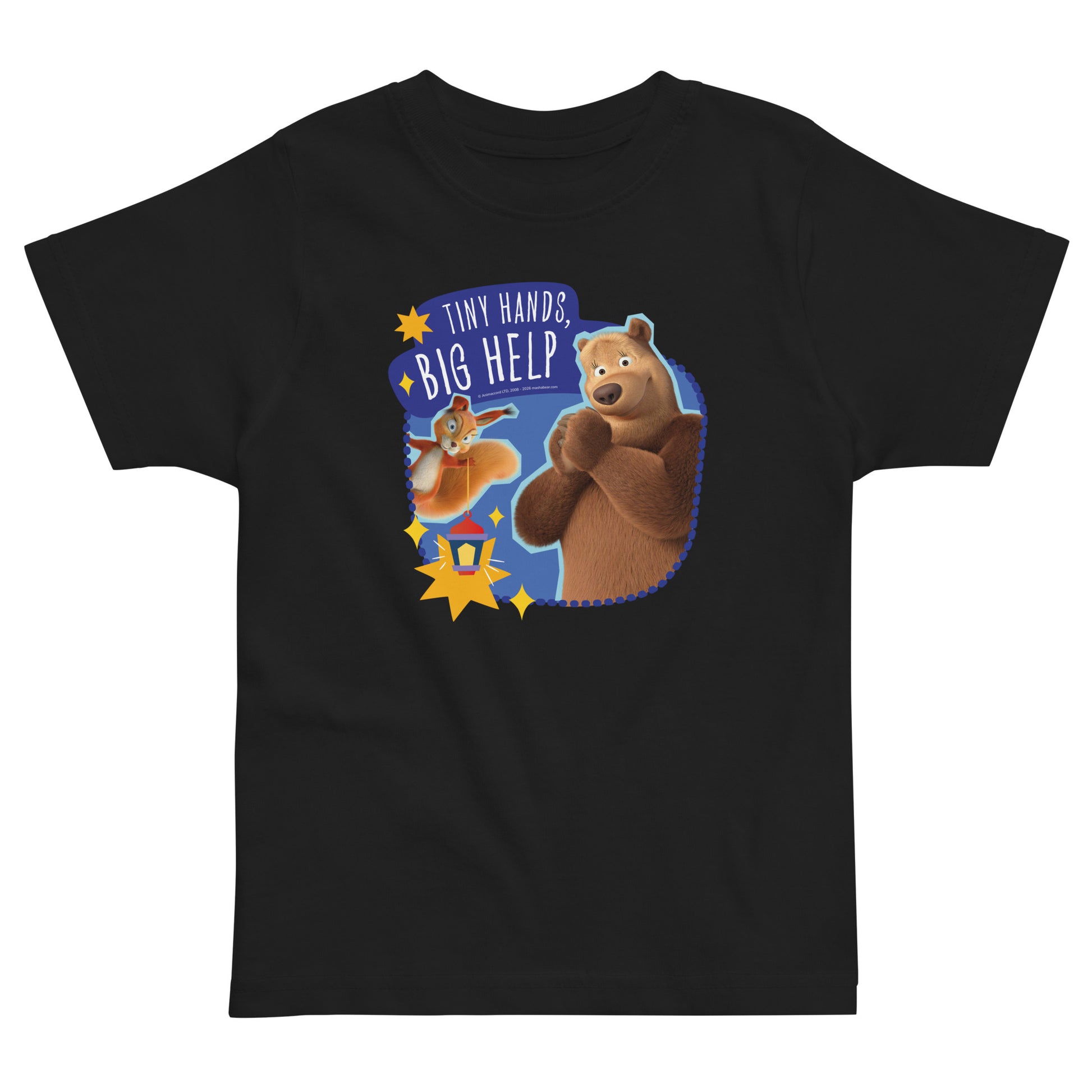 Masha and the Bear Friends Ramadan Toddler jersey t-shirt Black T-SHIRT