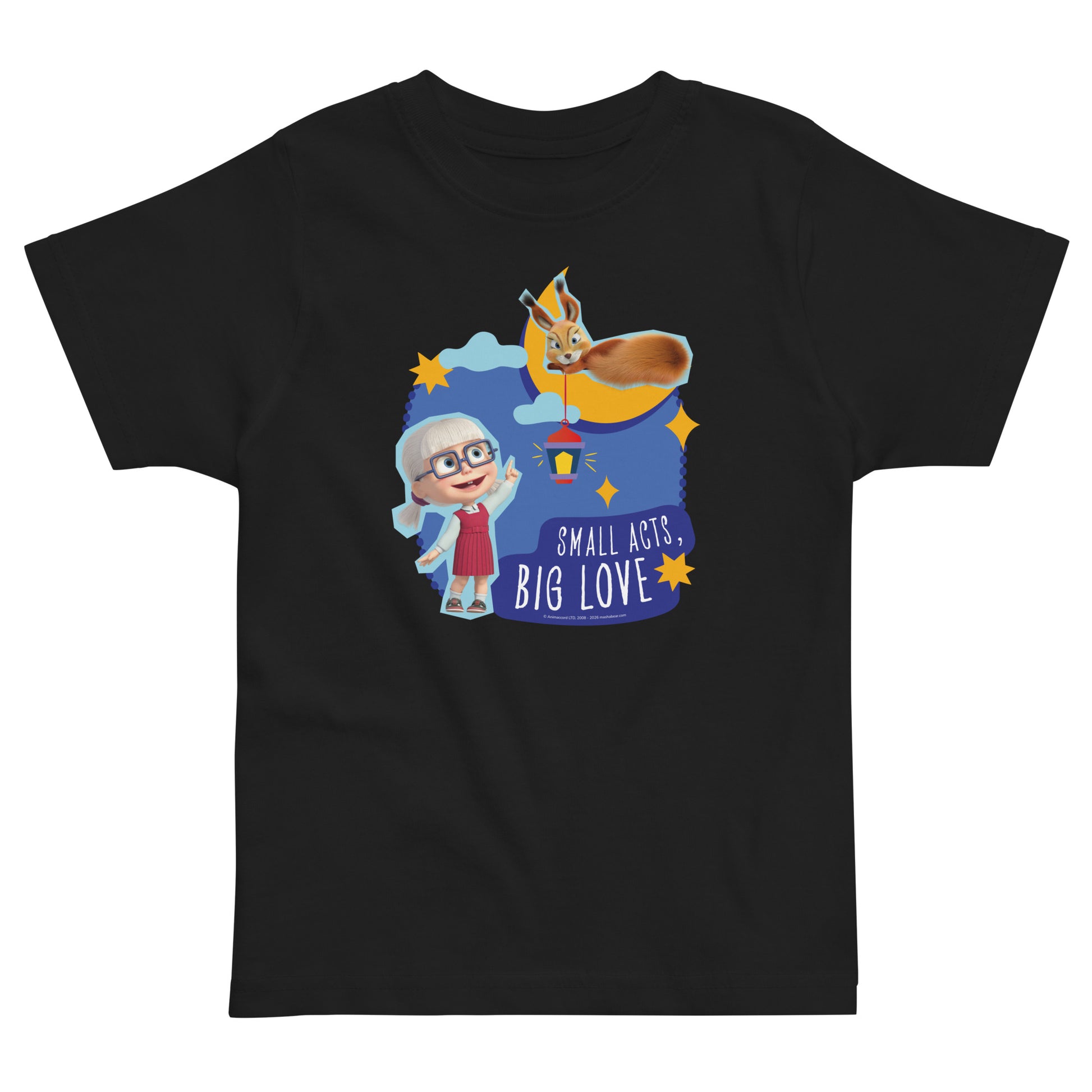 Masha and the Bear Friends Ramadan Toddler jersey t-shirt Black T-SHIRT
