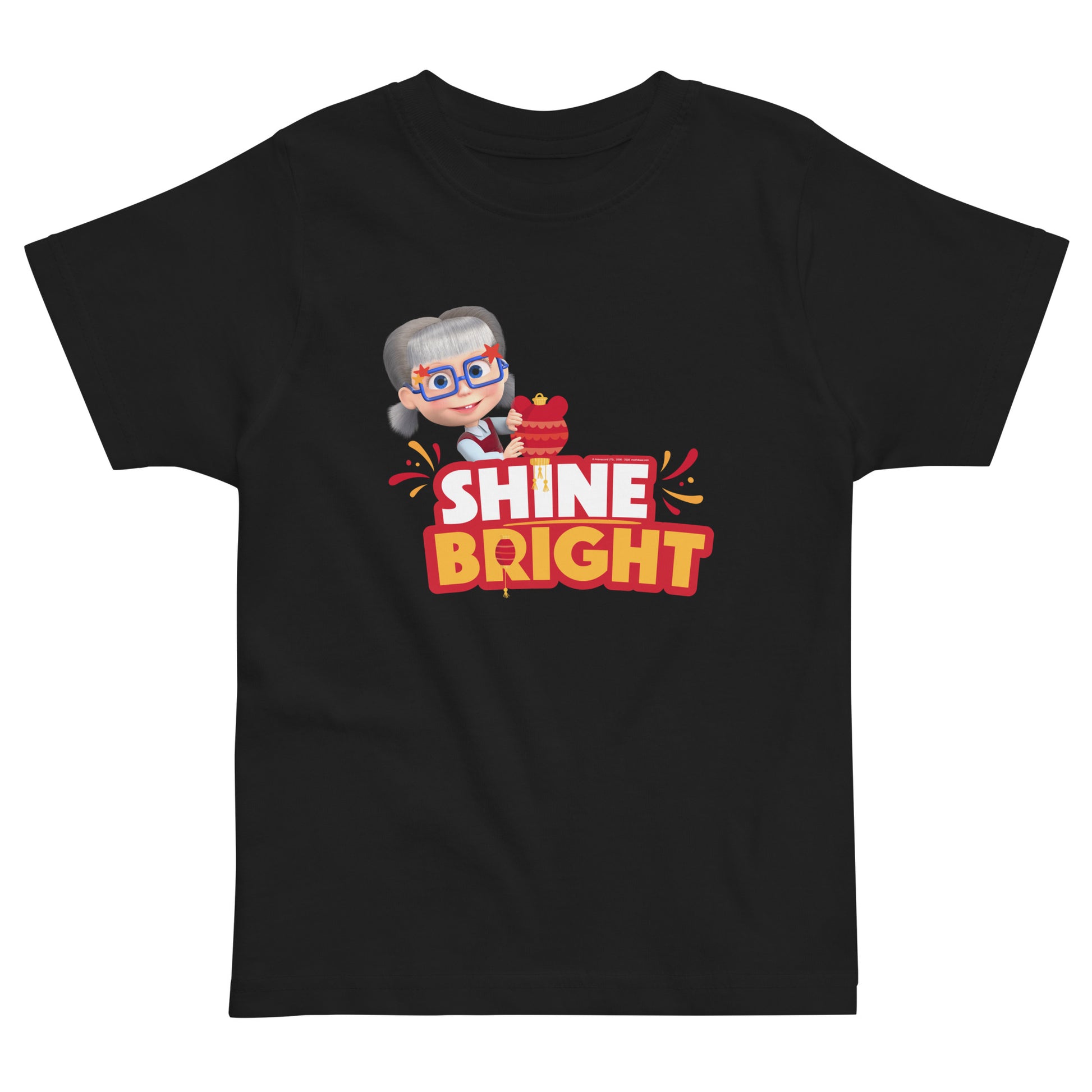 Masha and the Bear Friends Lunar Horse Toddler jersey t-shirt Black T-SHIRT